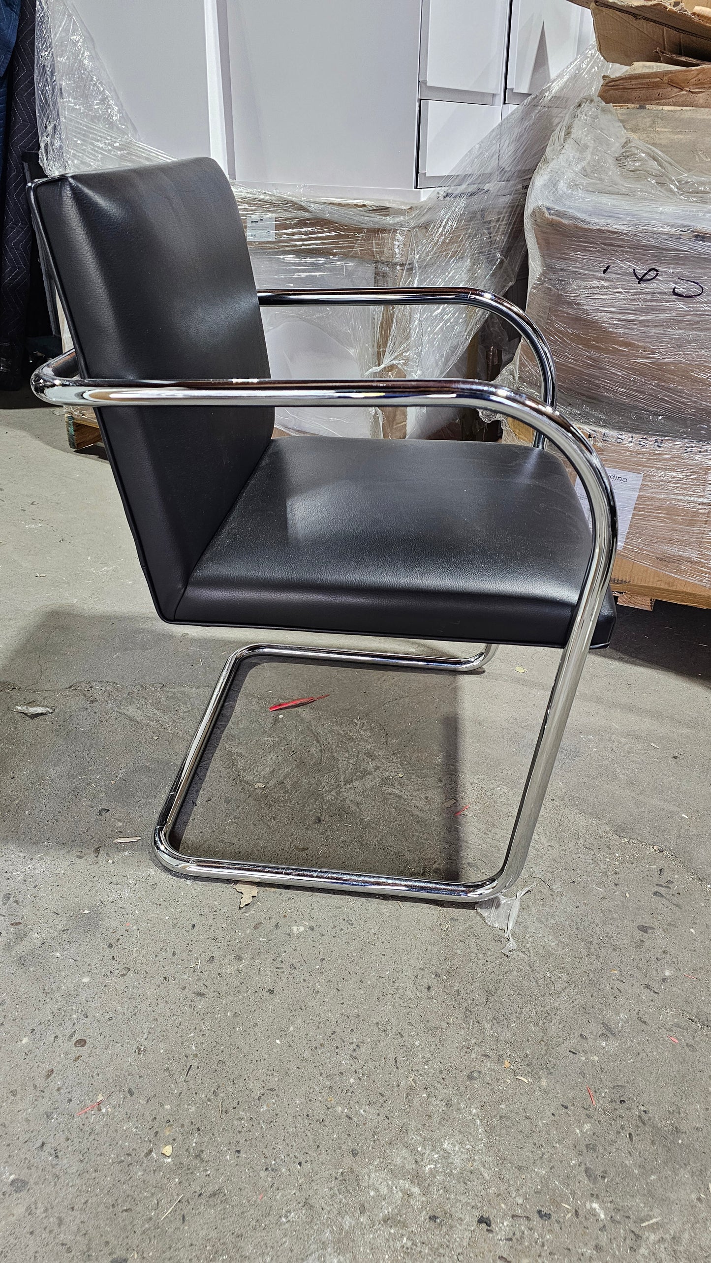 Knoll BRNO Chair in Black Leather