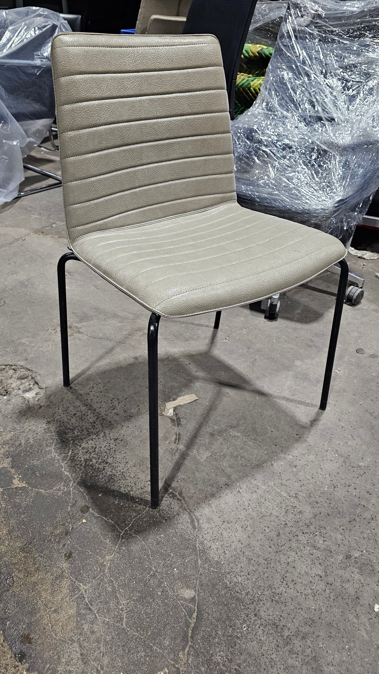 Andreu World Flex Chair Dining Chair in Taupe Leather