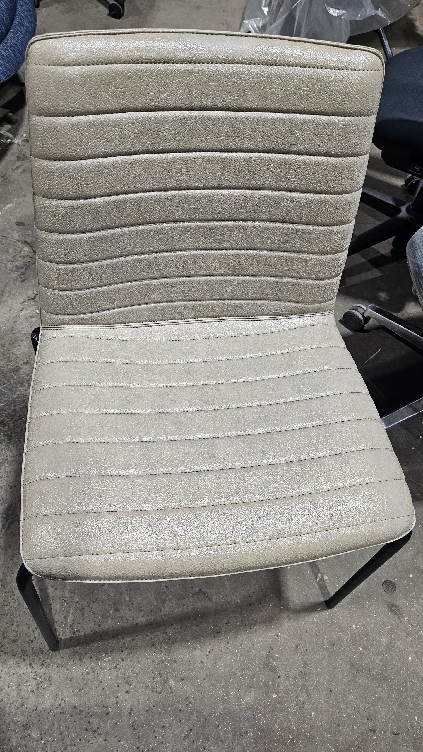 Andreu World Flex Chair Dining Chair in Taupe Leather