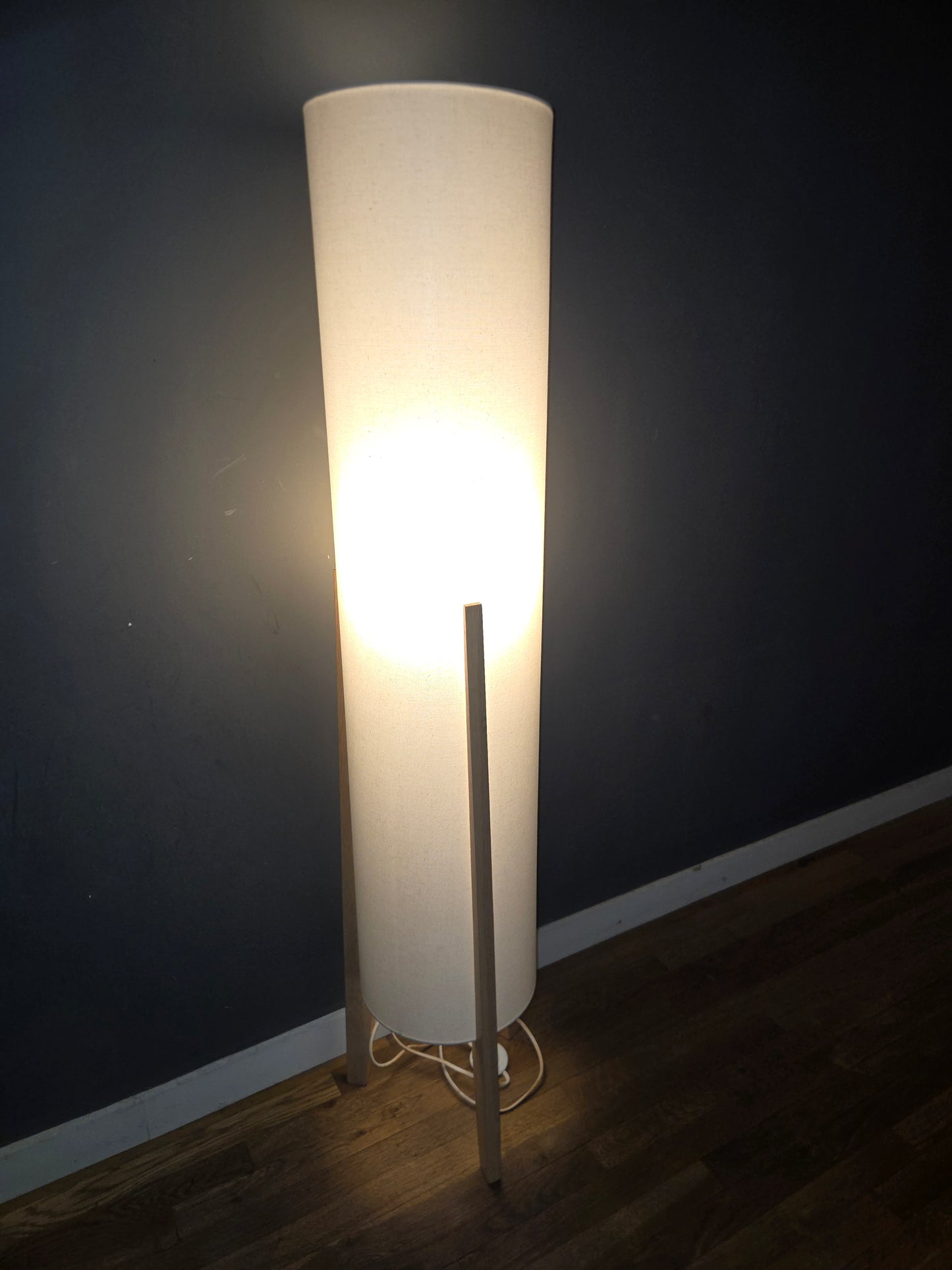 EQ3 Tube Floor Lamp with Oak Base