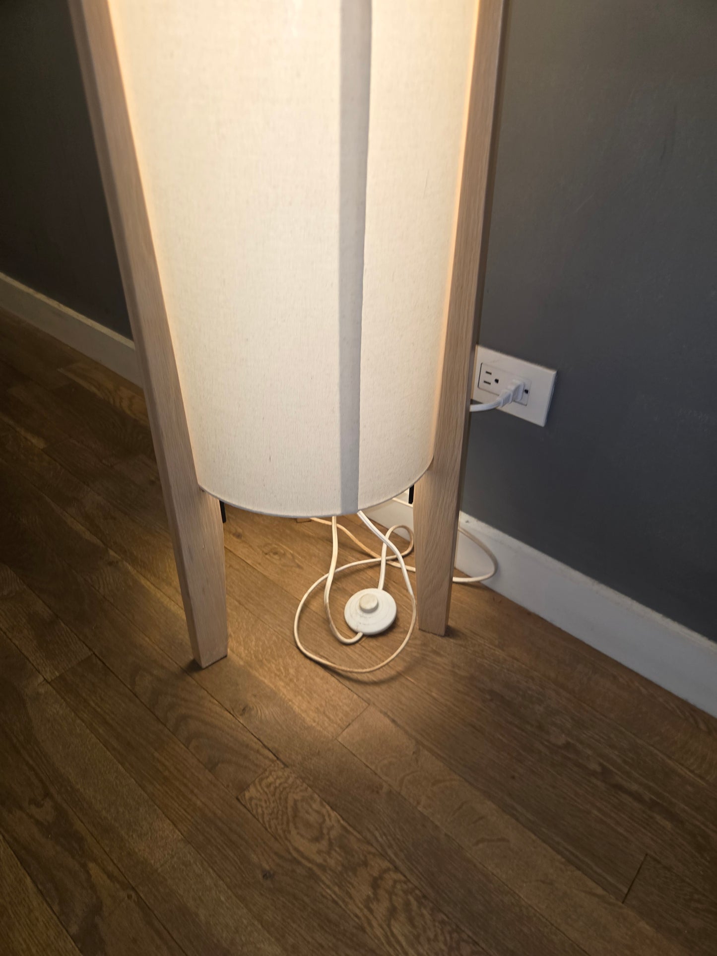 EQ3 Tube Floor Lamp with Oak Base