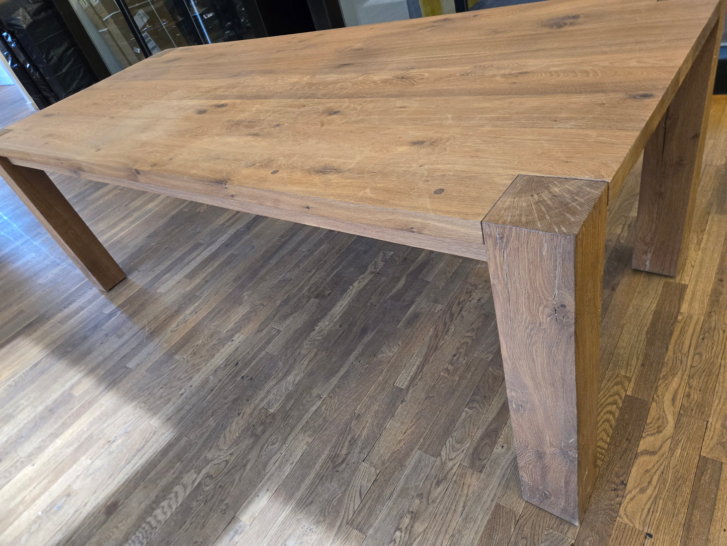 Crate & Barrel Big Sur 90-in Natural Oak Solid Wood Dining Table + 2 Pacifica Benches