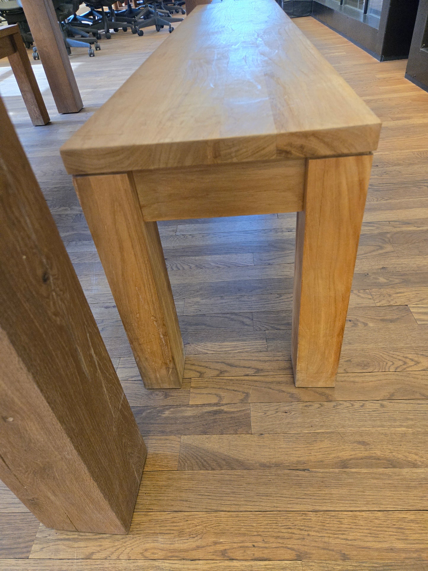 Crate & Barrel Big Sur 90-in Natural Oak Solid Wood Dining Table + 2 Pacifica Benches