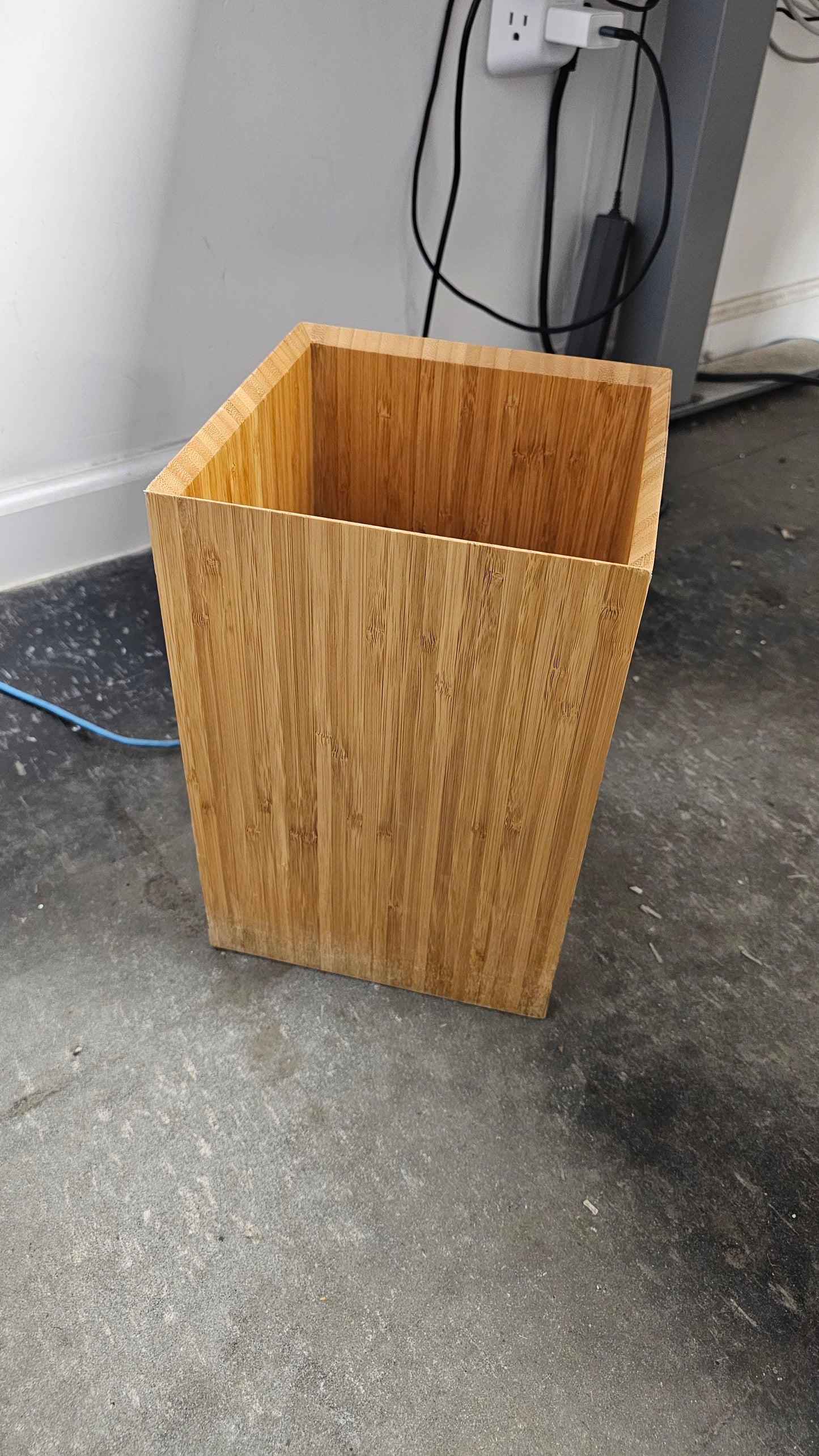 Crate & Barrel Bamboo Wastebasket