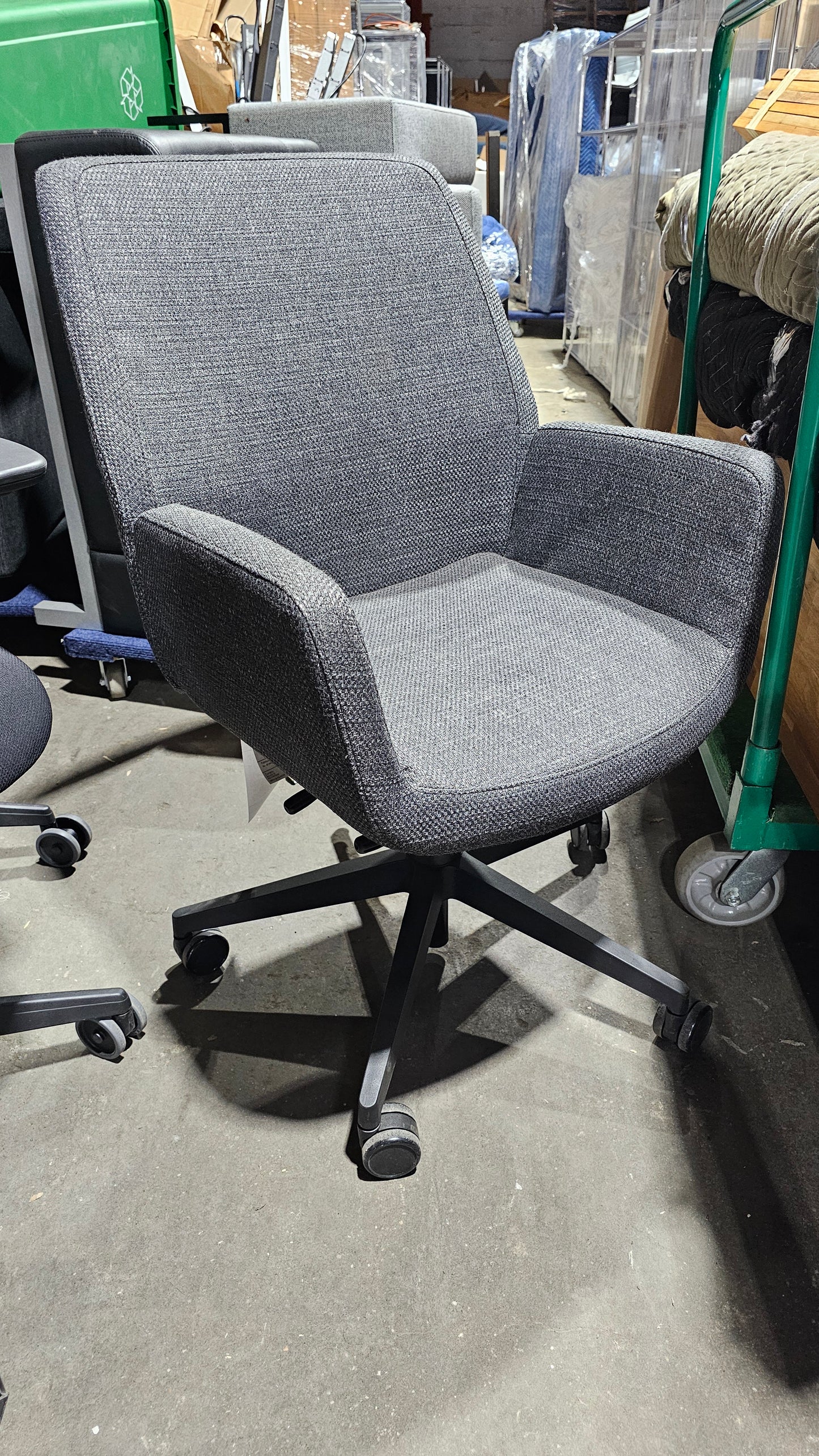 Coalesse Bindu Executive Office Chair in Charcoal Grey Fabric
