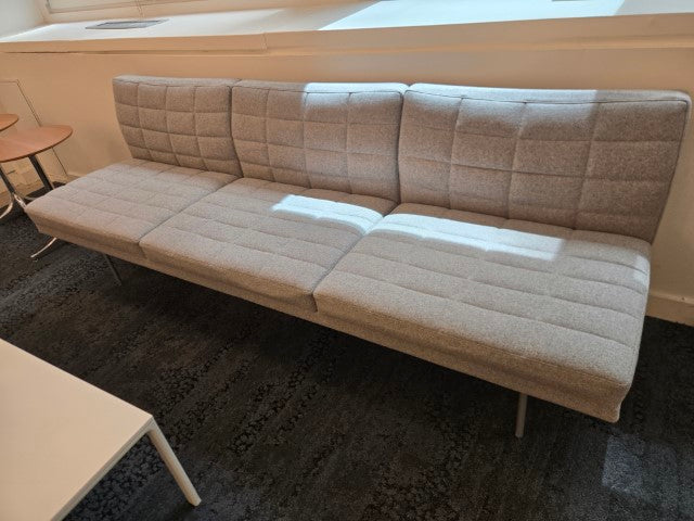 Geiger Tuxedo 3-Seat Armless Sofa in Warm Grey Fabric