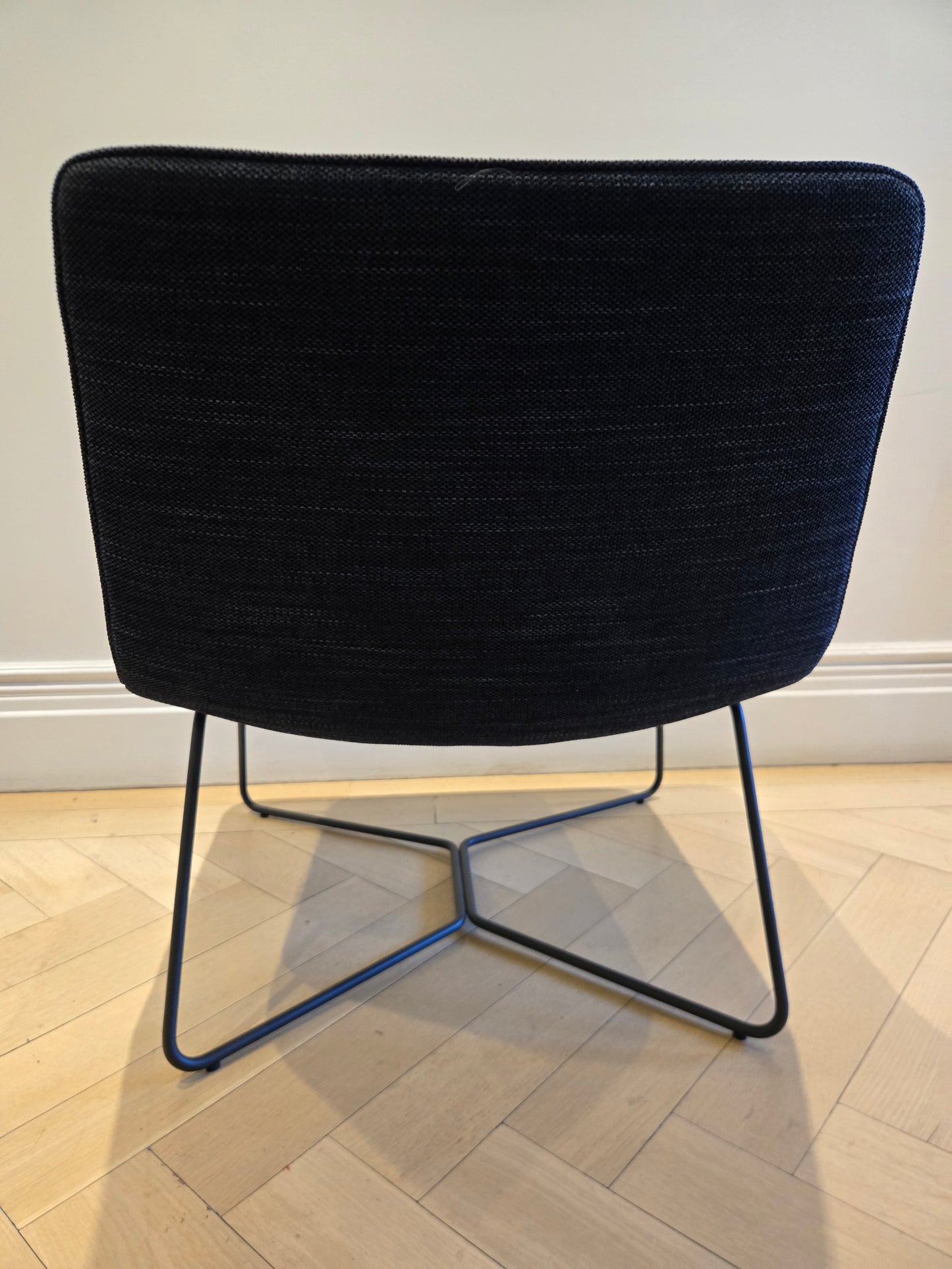 West Elm Slope Lounge Chair in Blue Fabric