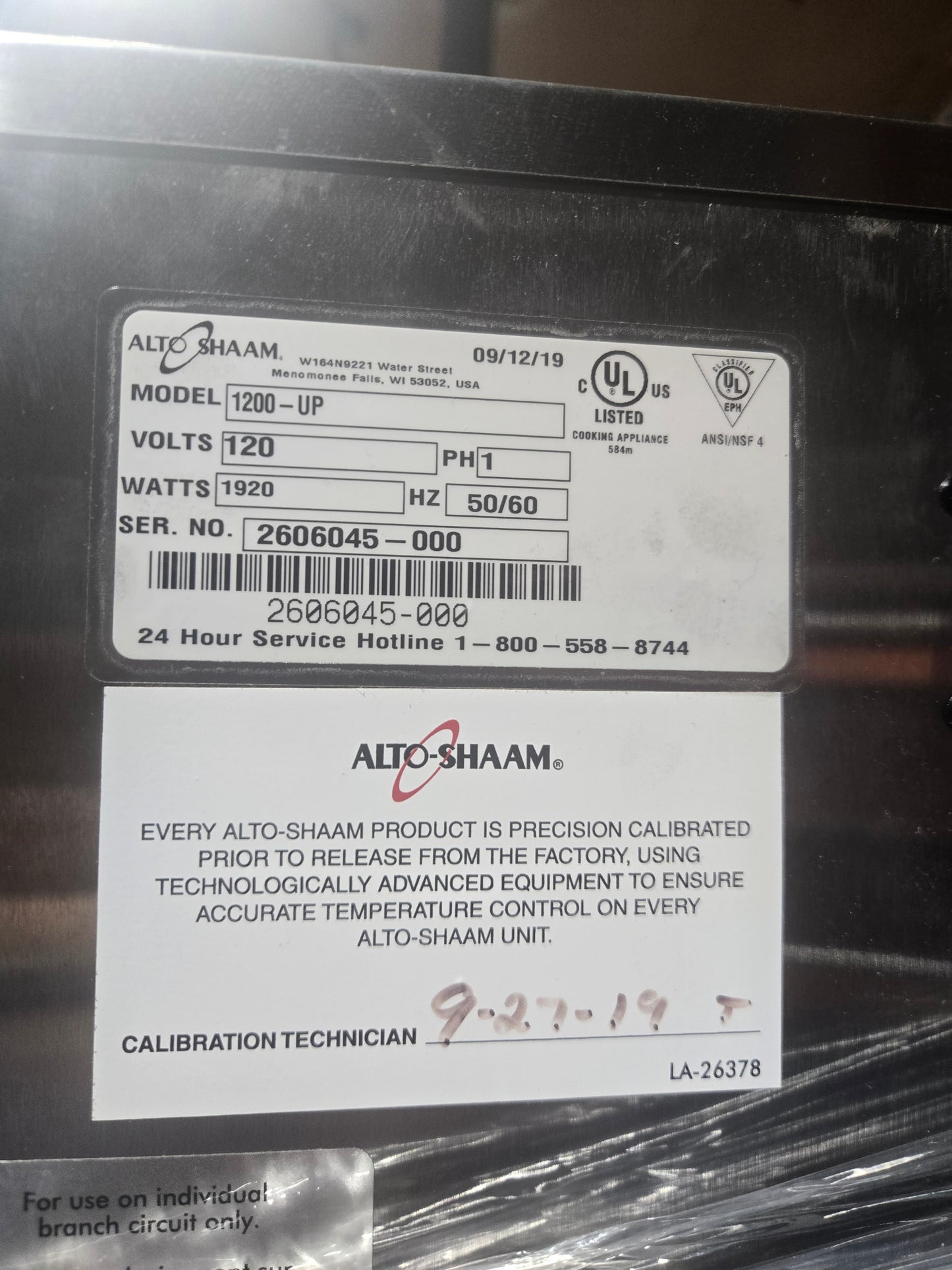 Alto-Shaam Halo Heat Commercial Holding Cabinet Double Compartment, Model 1200-UP