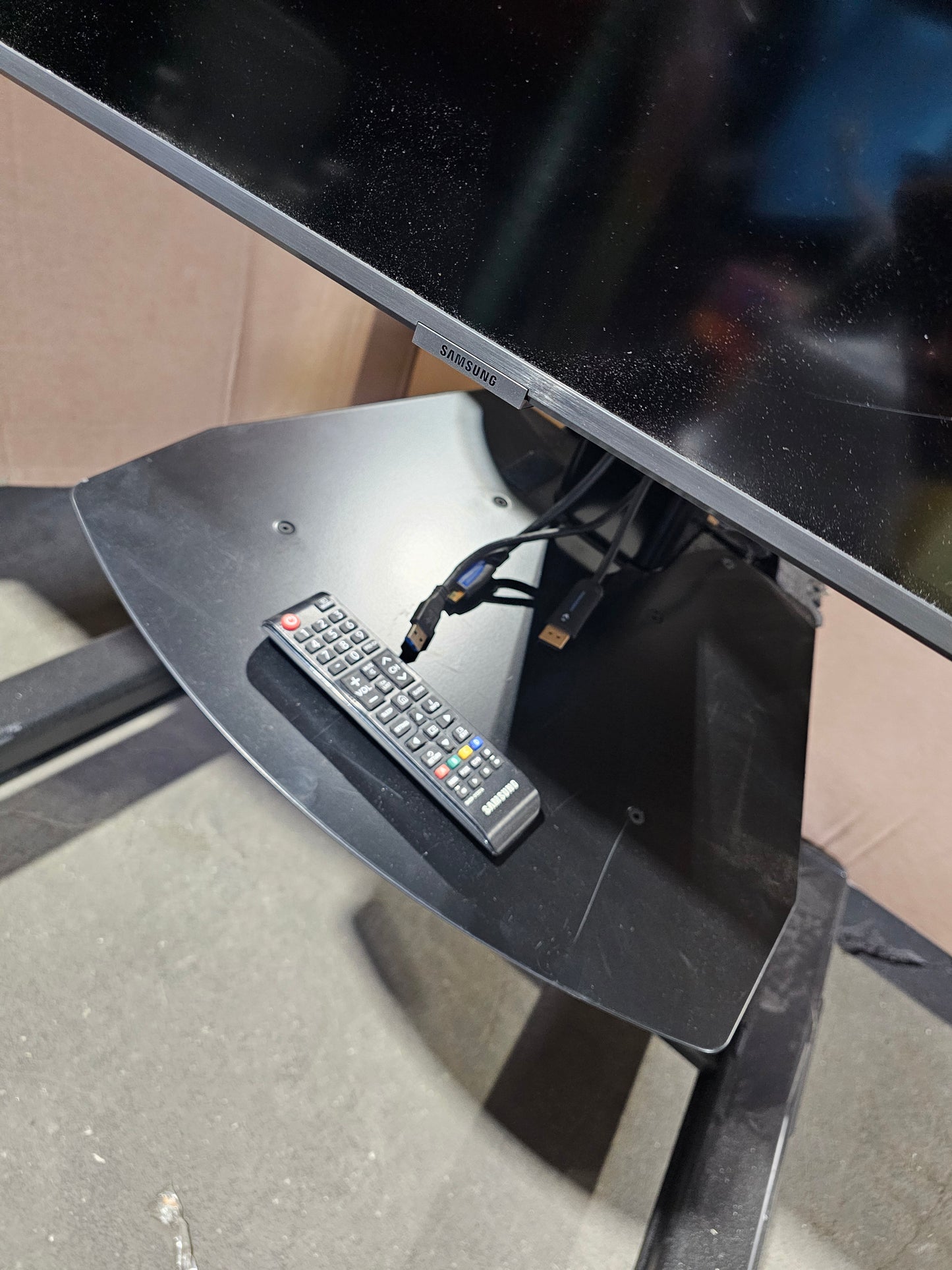 Samsung BE75T-H 75" Commercial LED TV with Chief Mobile Stand + Crestron UC-SB1-CAM Video Conference Smart Soundbar & Camera