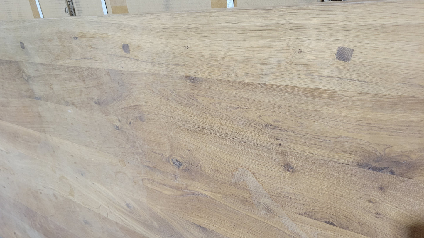 Crate & Barrel Big Sur 90-in Natural Oak Solid Wood Dining Table + 2 Pacifica Benches