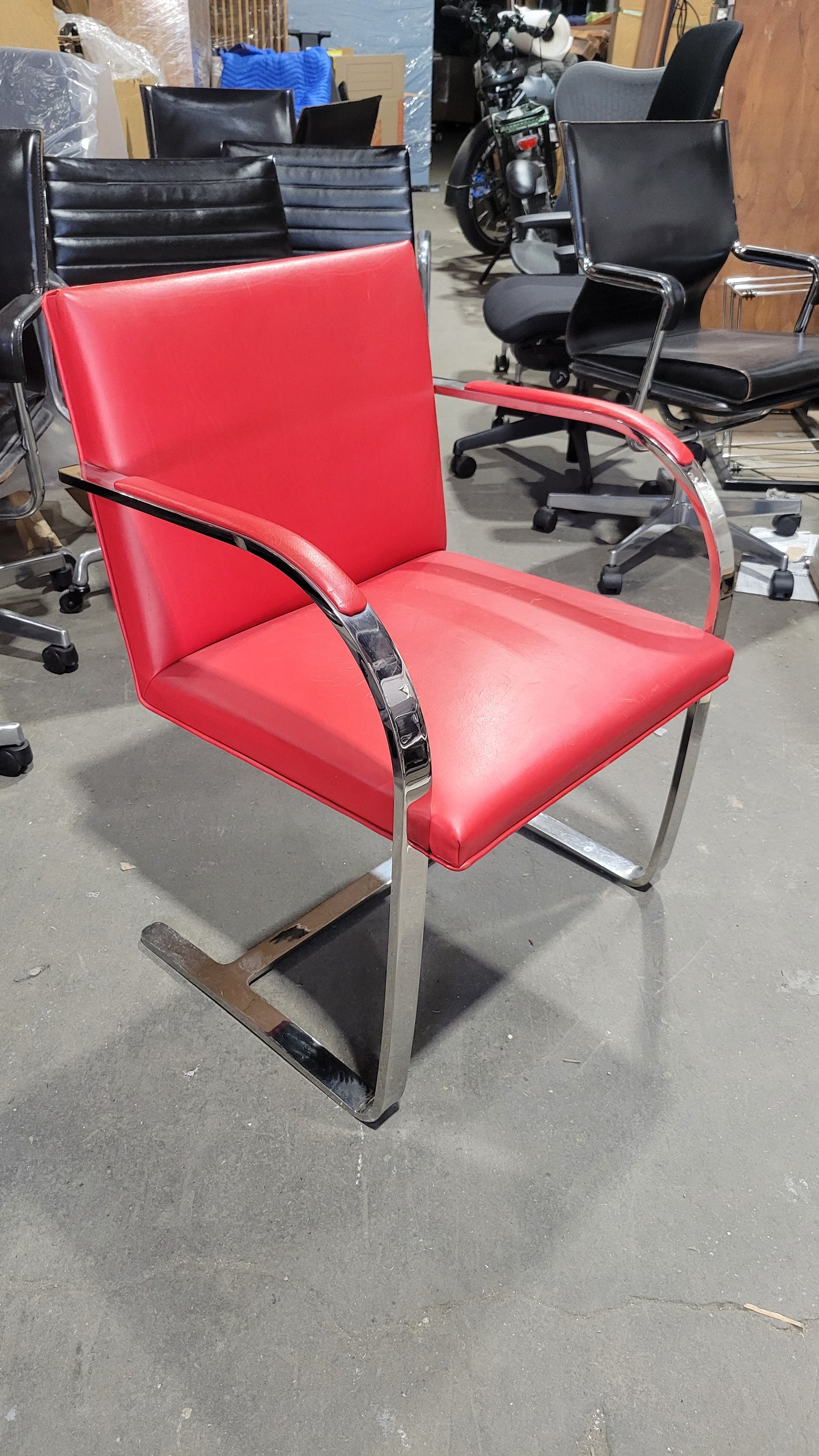 Brueton BRNO Chair in Red Leather
