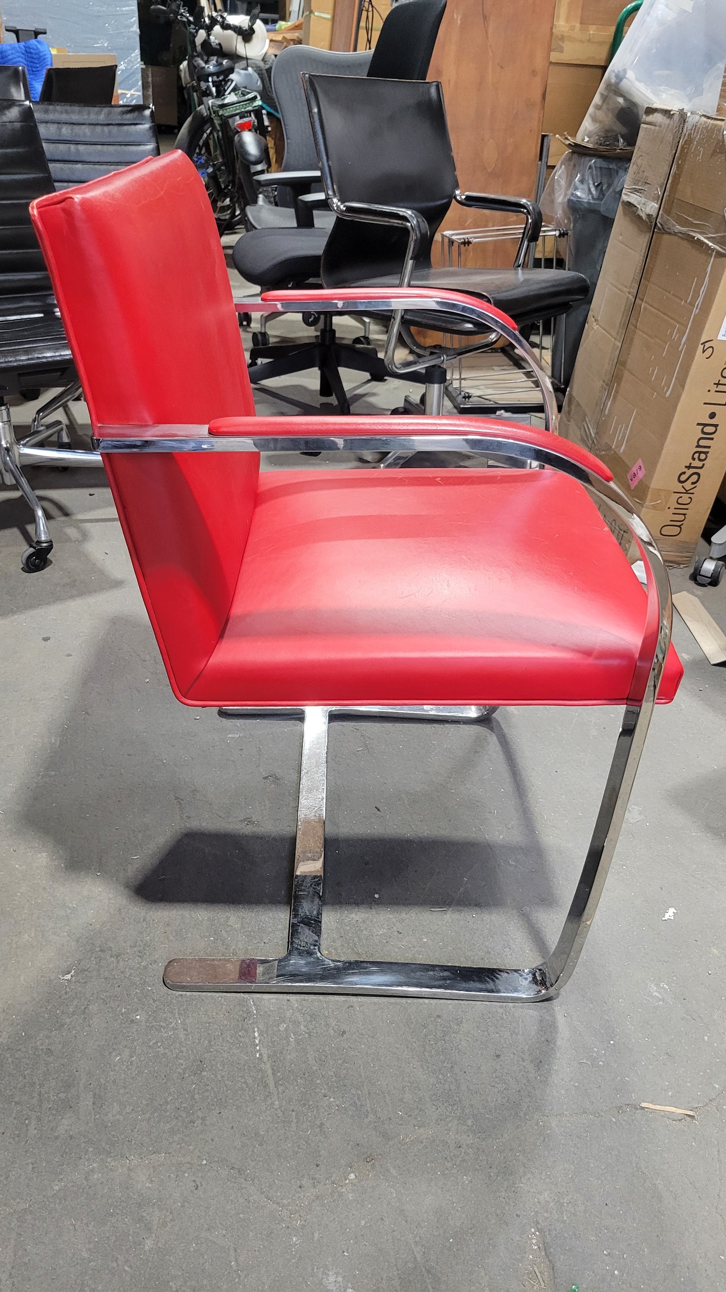 Brueton BRNO Chair in Red Leather