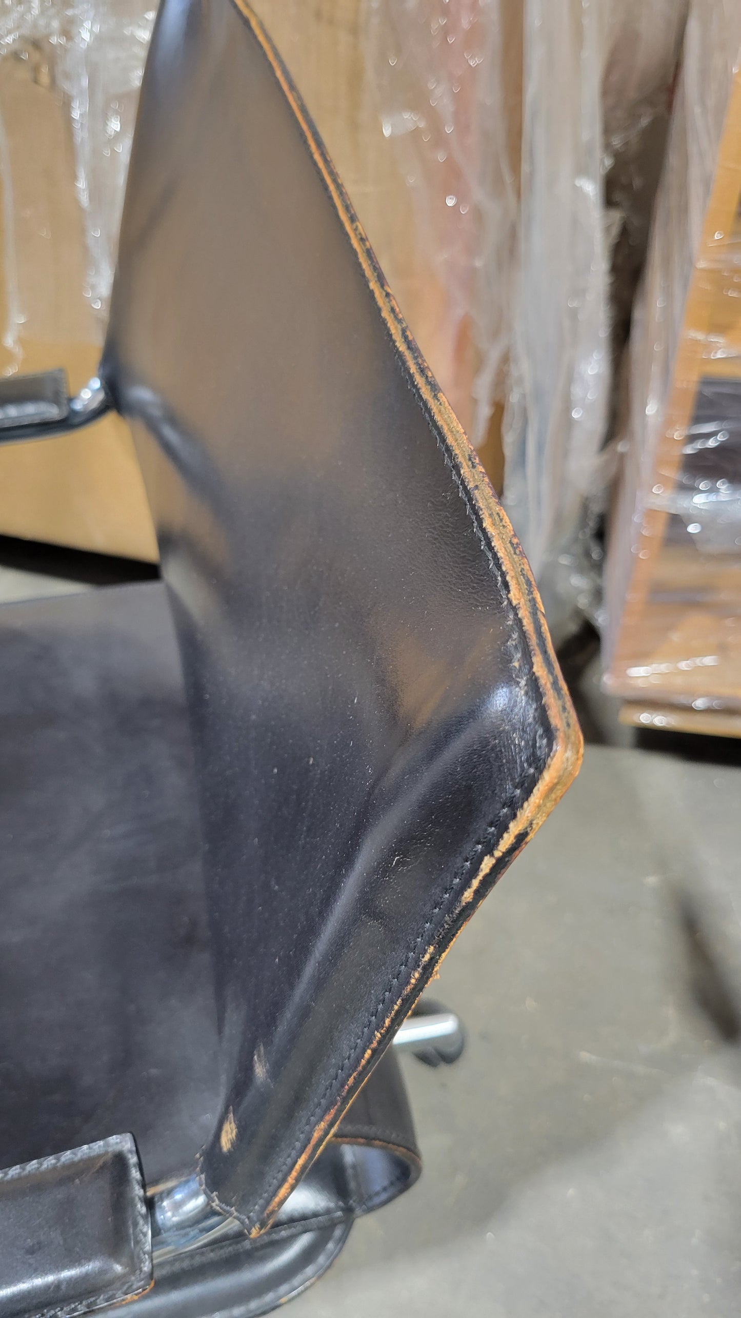 Marcatré Archizoom Desk Chair in Black Leather