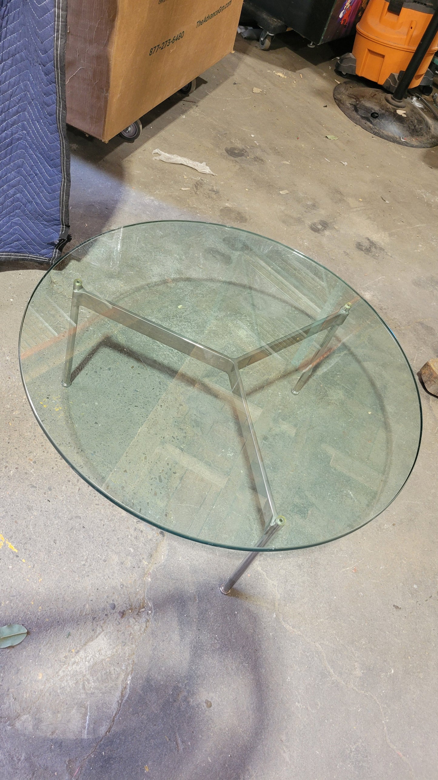 Ward Bennett Mid-Century Modern Circular Glass Coffee Table