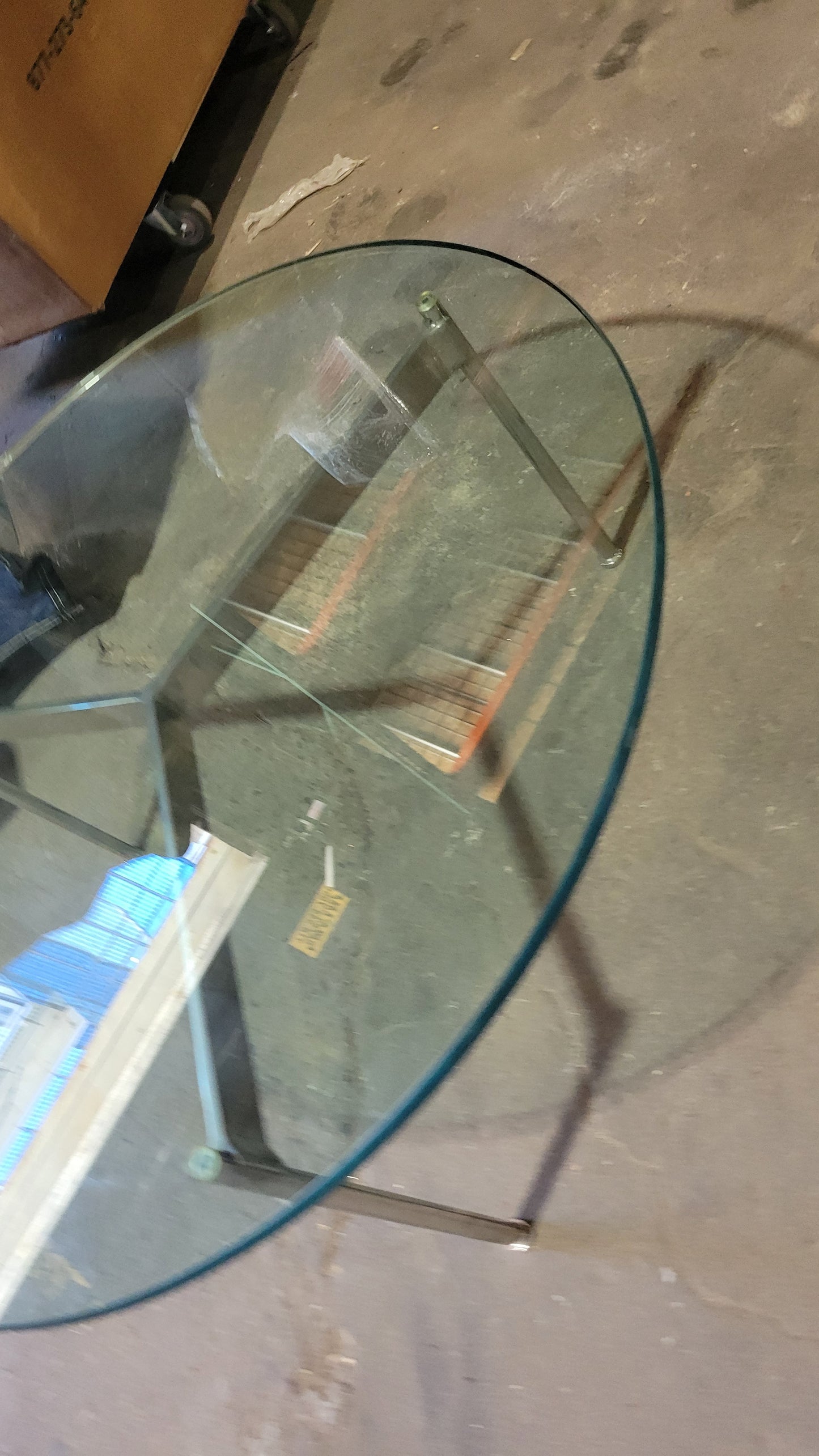 Ward Bennett Mid-Century Modern Circular Glass Coffee Table