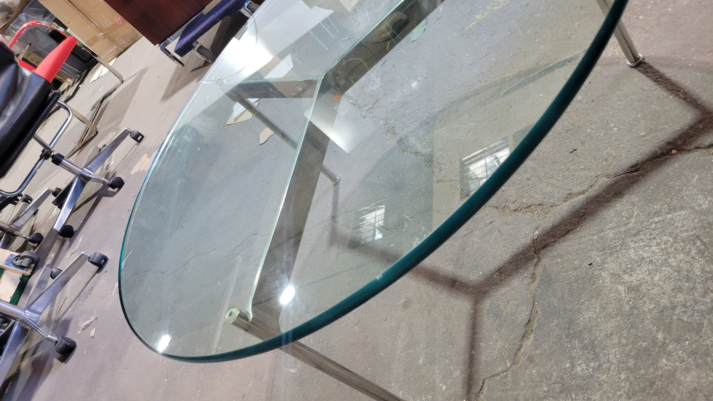 Ward Bennett Mid-Century Modern Circular Glass Coffee Table