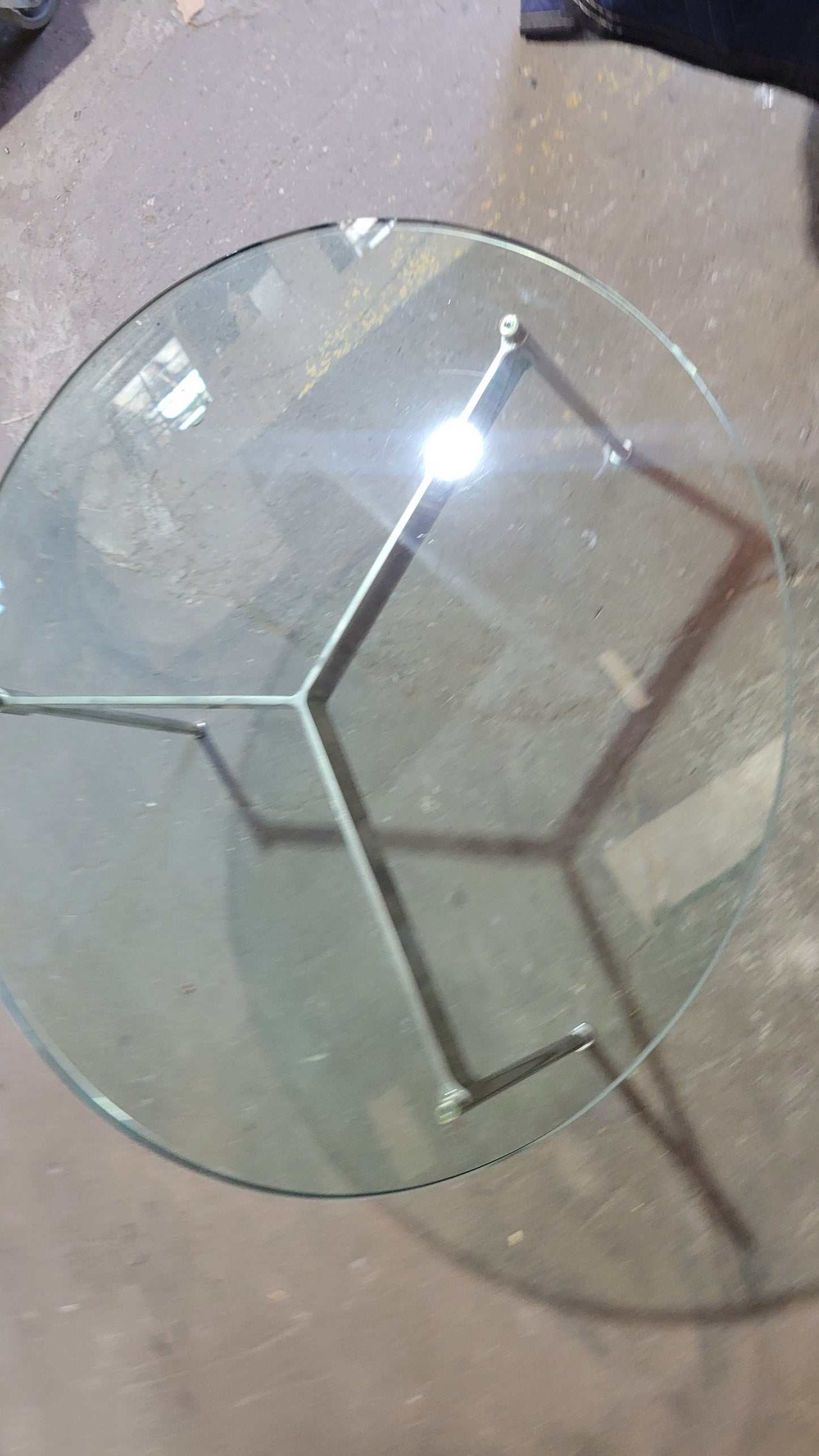 Ward Bennett Mid-Century Modern Circular Glass Coffee Table