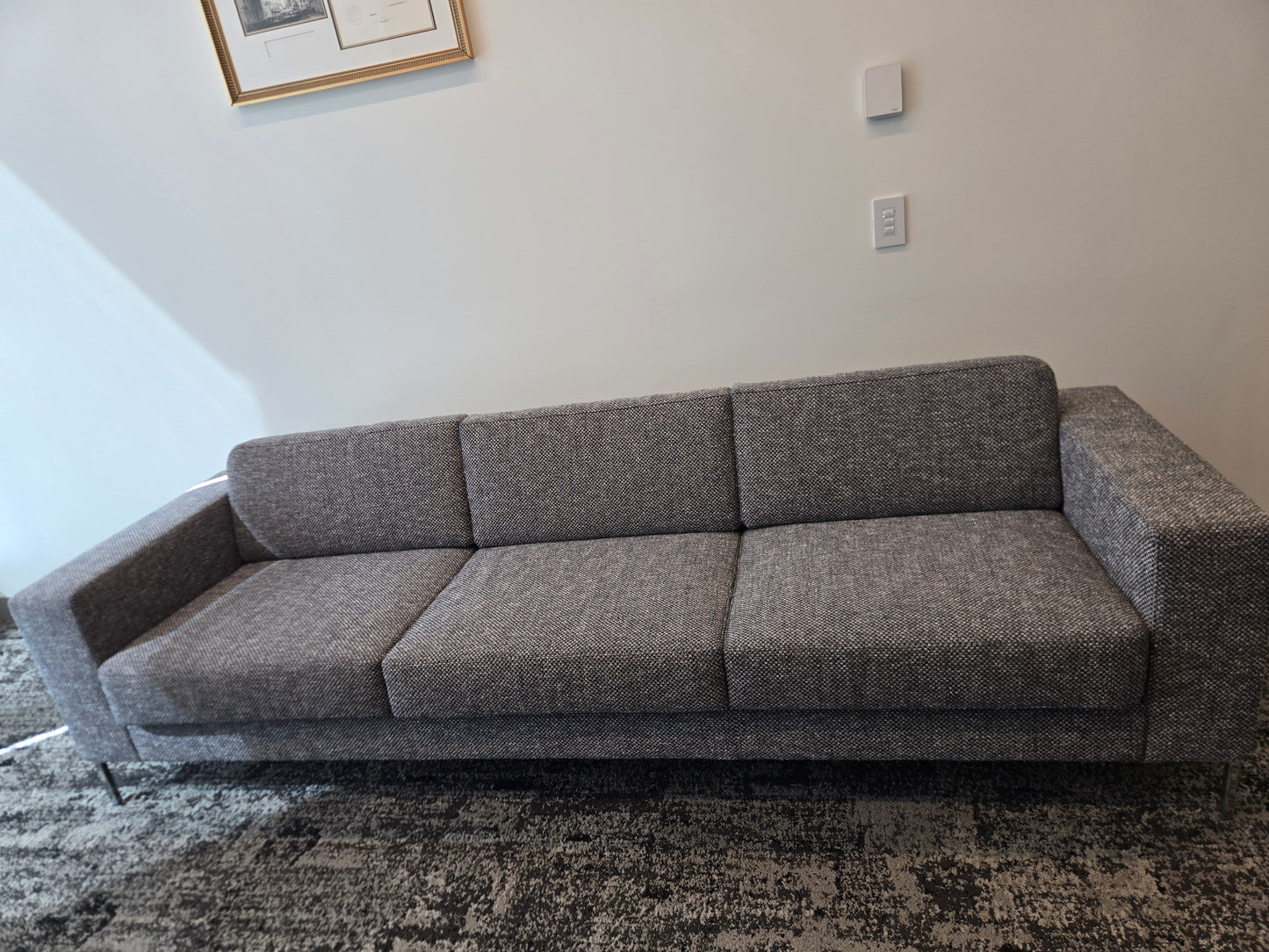 Bernhardt Design Harmony 98-in Sofa in Grey Fabric