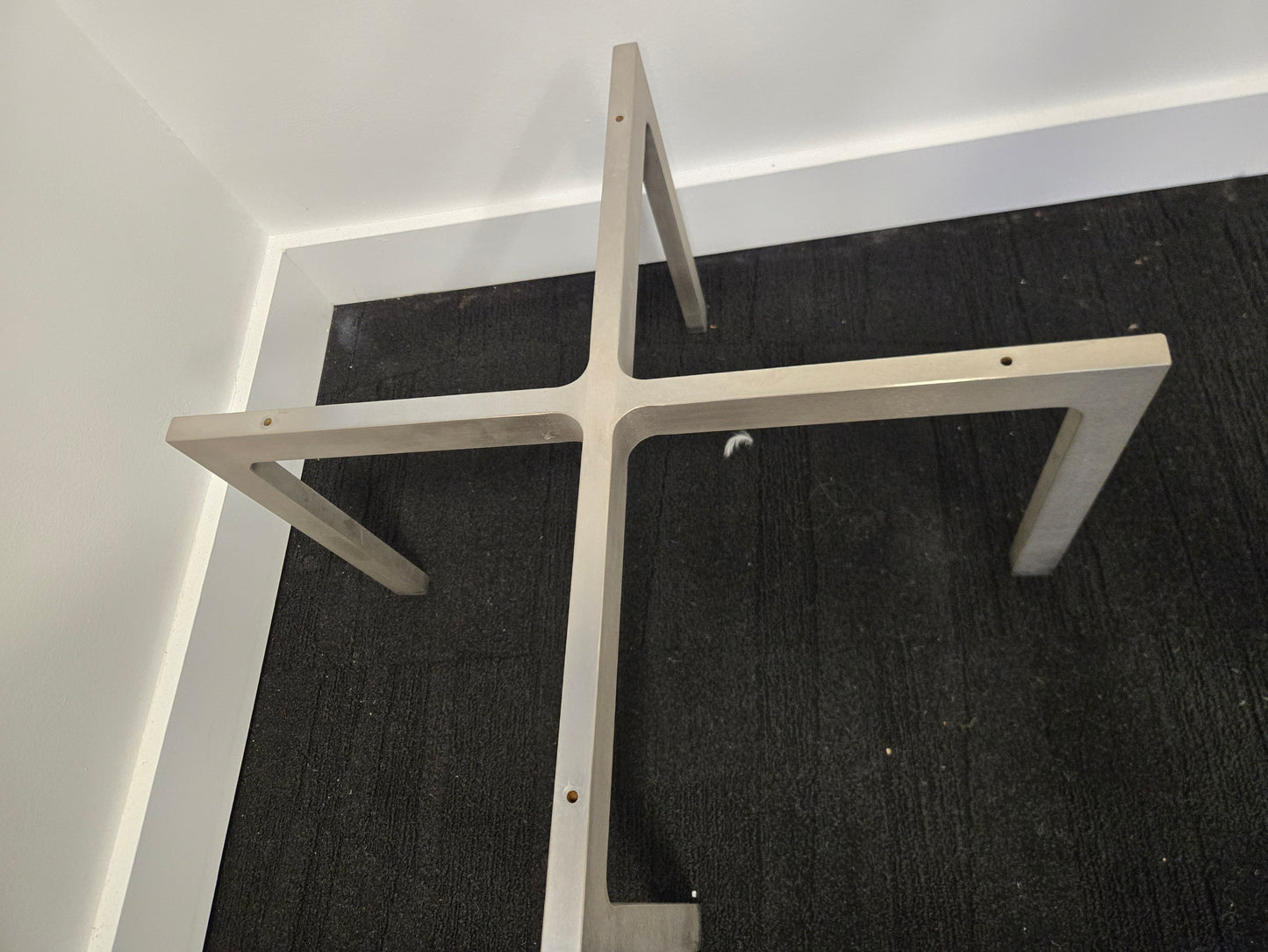 Mid-Century Mies van der Rohe Style Glass Top Coffee Table
