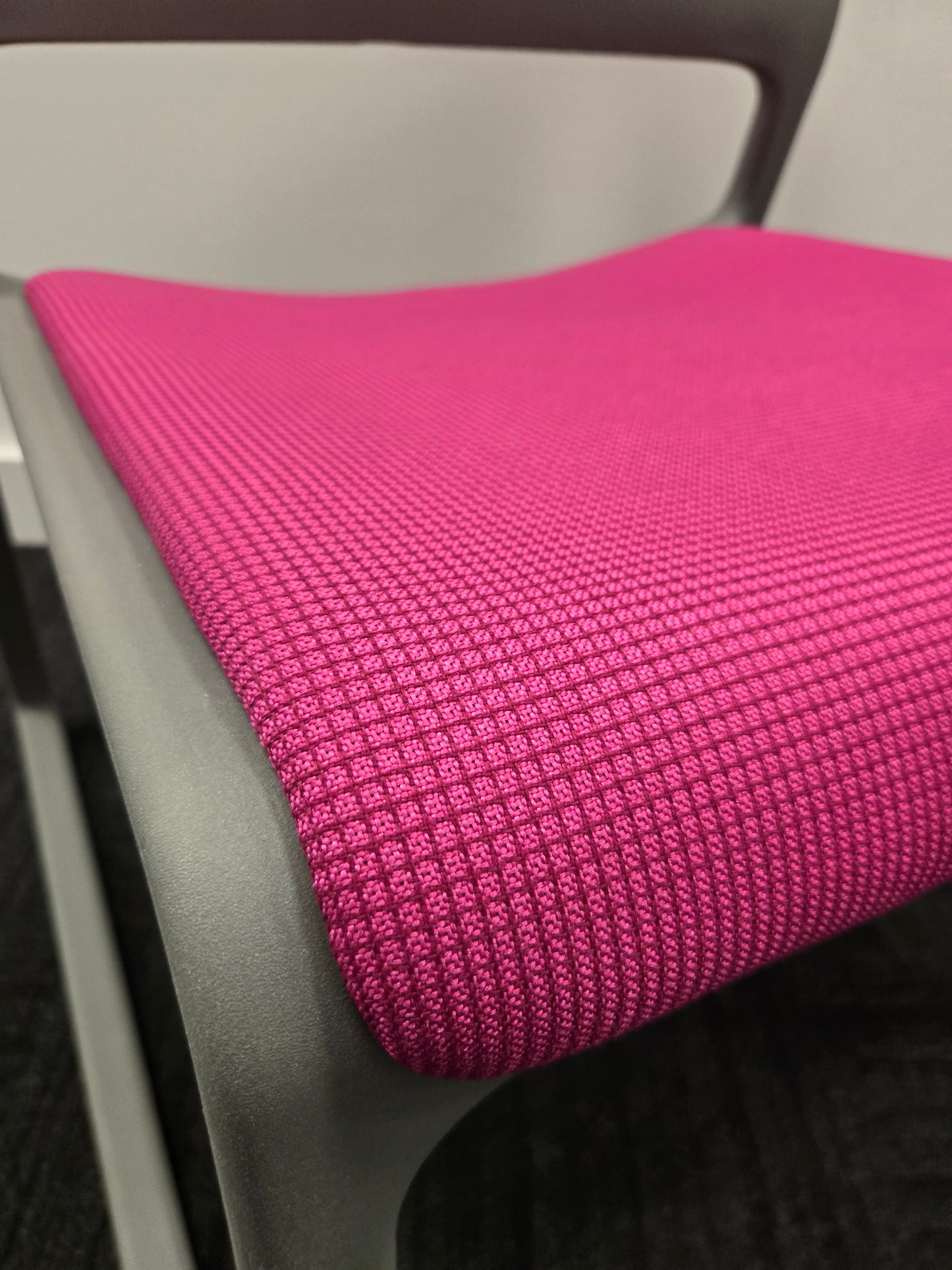 Knoll Spark Lounge Chair in Grey with Pink Seat