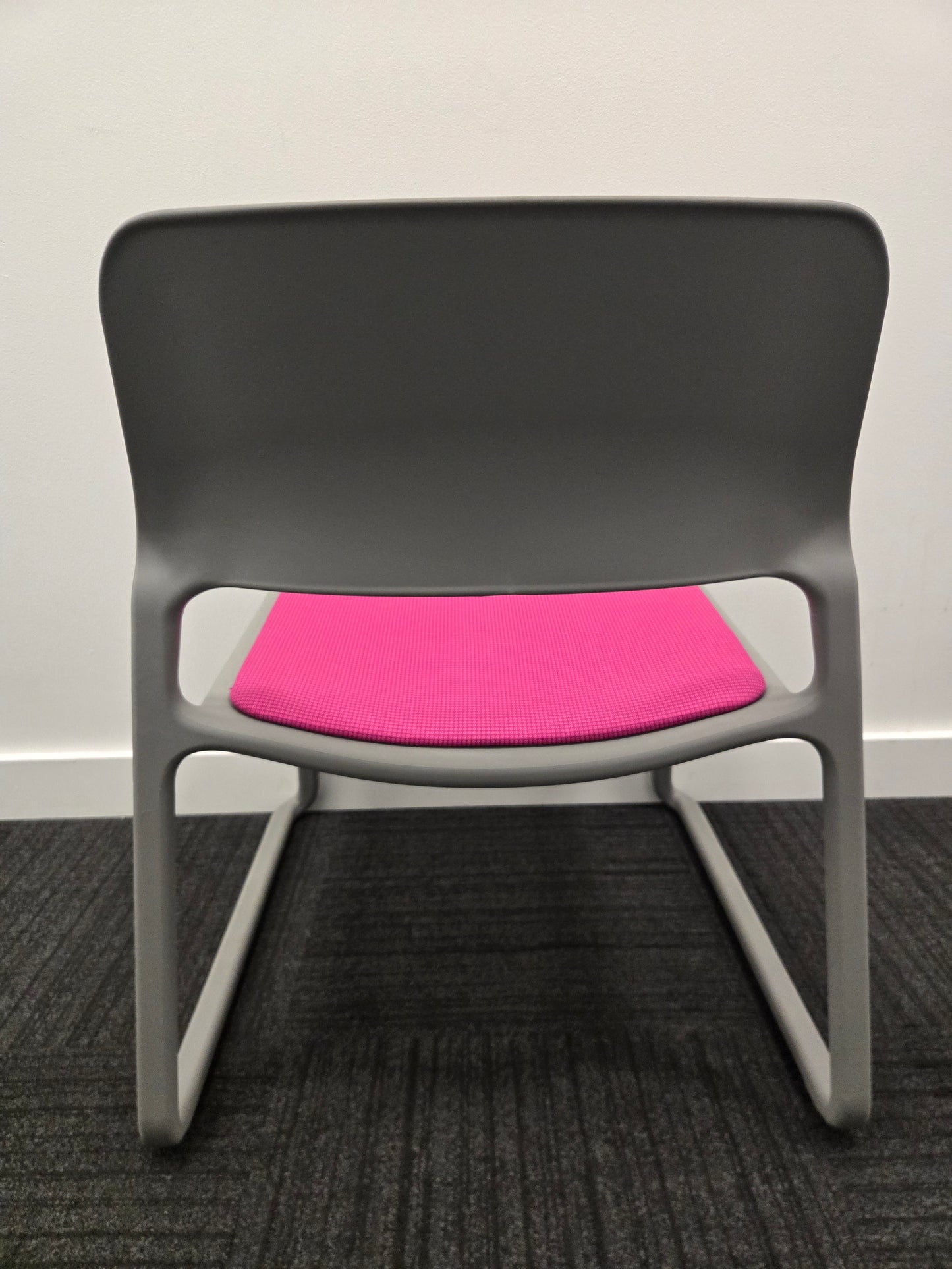 Knoll Spark Lounge Chair in Grey with Pink Seat