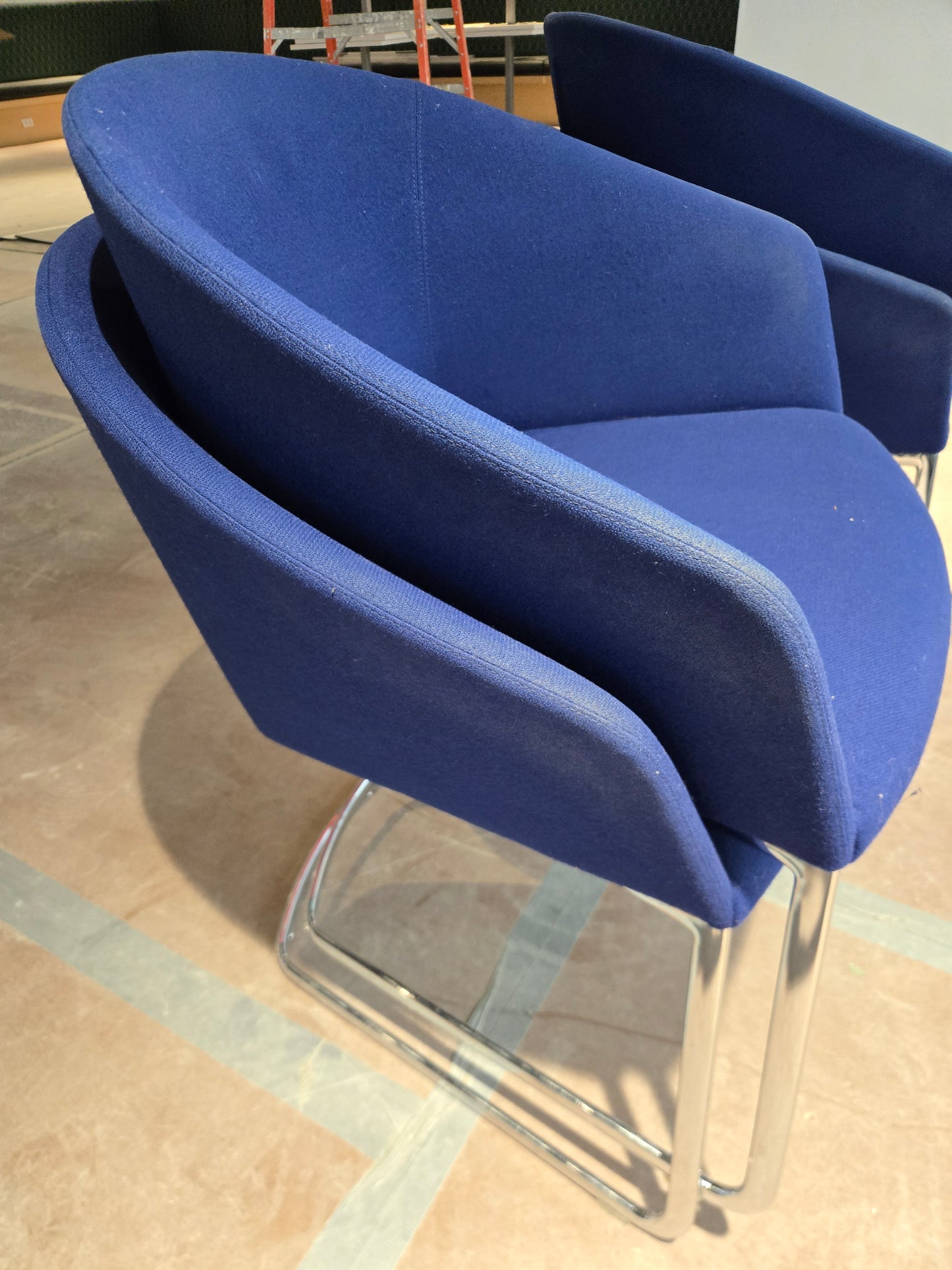 Andreu World Brandy (SO2995) Lounge Chair in Blue Fabric