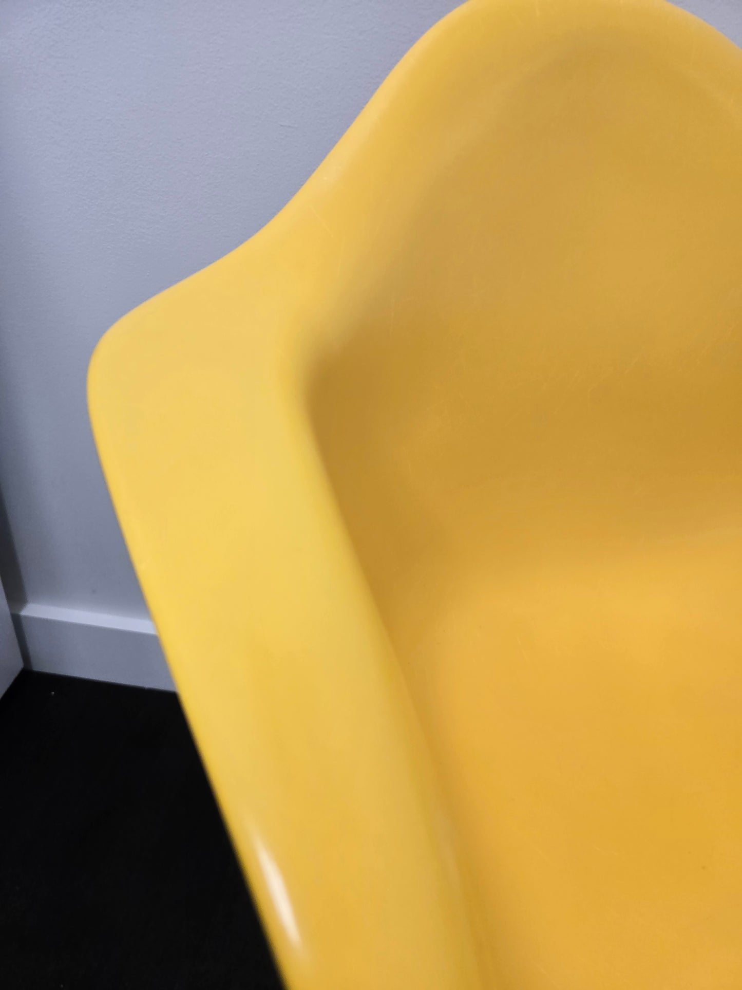 Herman Miller Eames Molded Armchair with Eiffel Legs in Yellow
