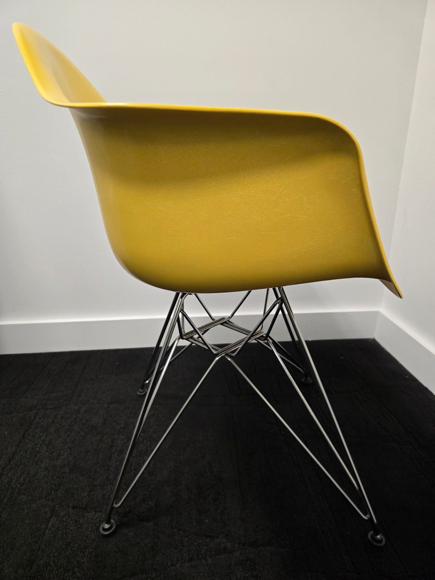 Herman Miller Eames Molded Armchair with Eiffel Legs in Yellow