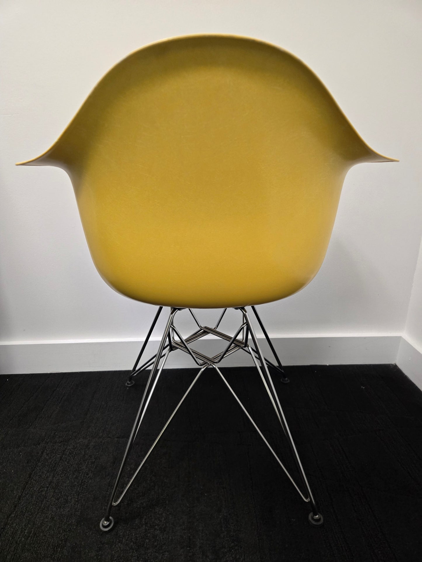 Herman Miller Eames Molded Armchair with Eiffel Legs in Yellow