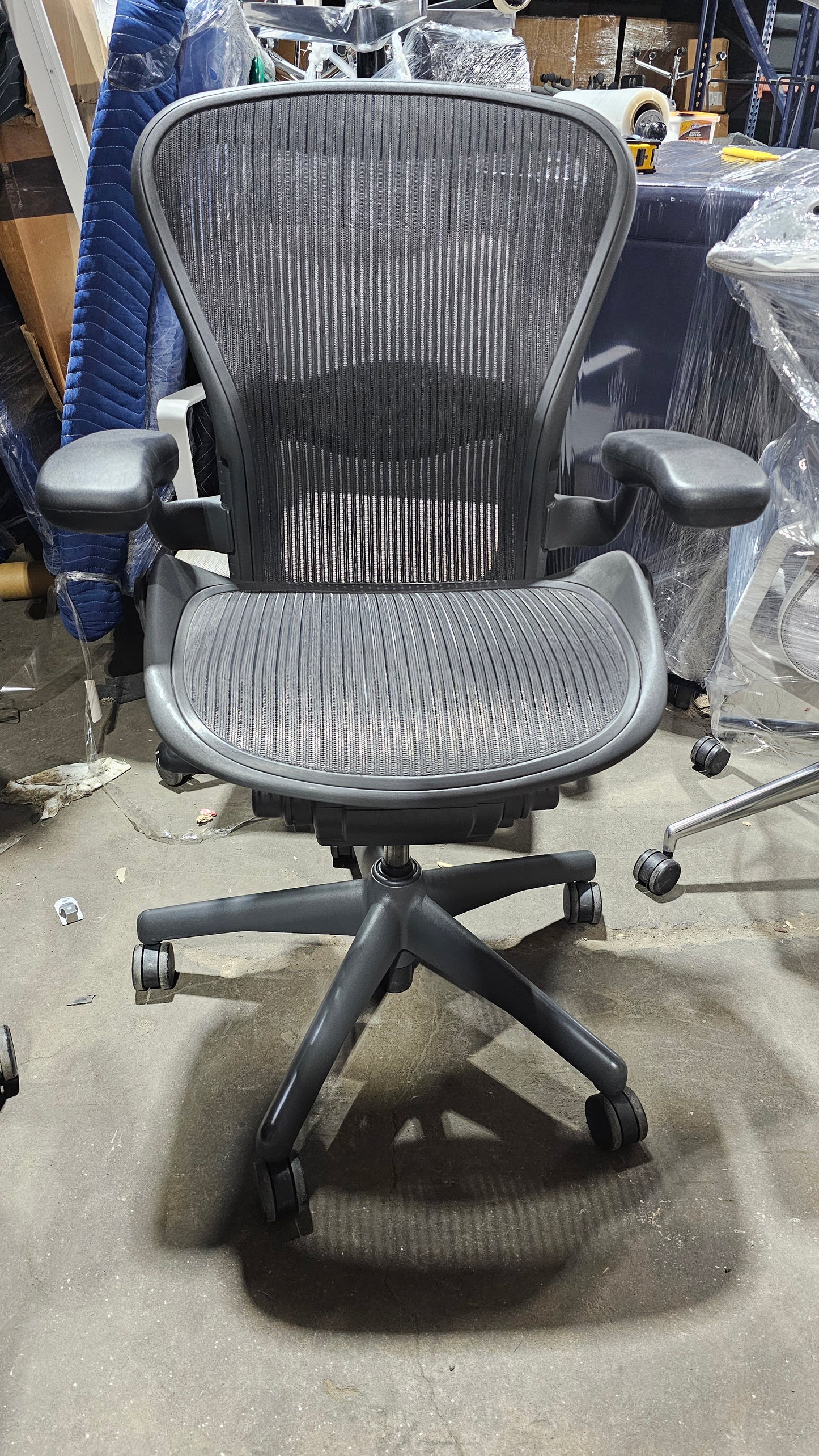 Herman Miller Classic Aeron Chair, Size B, in Graphite (Limited Adjustments)