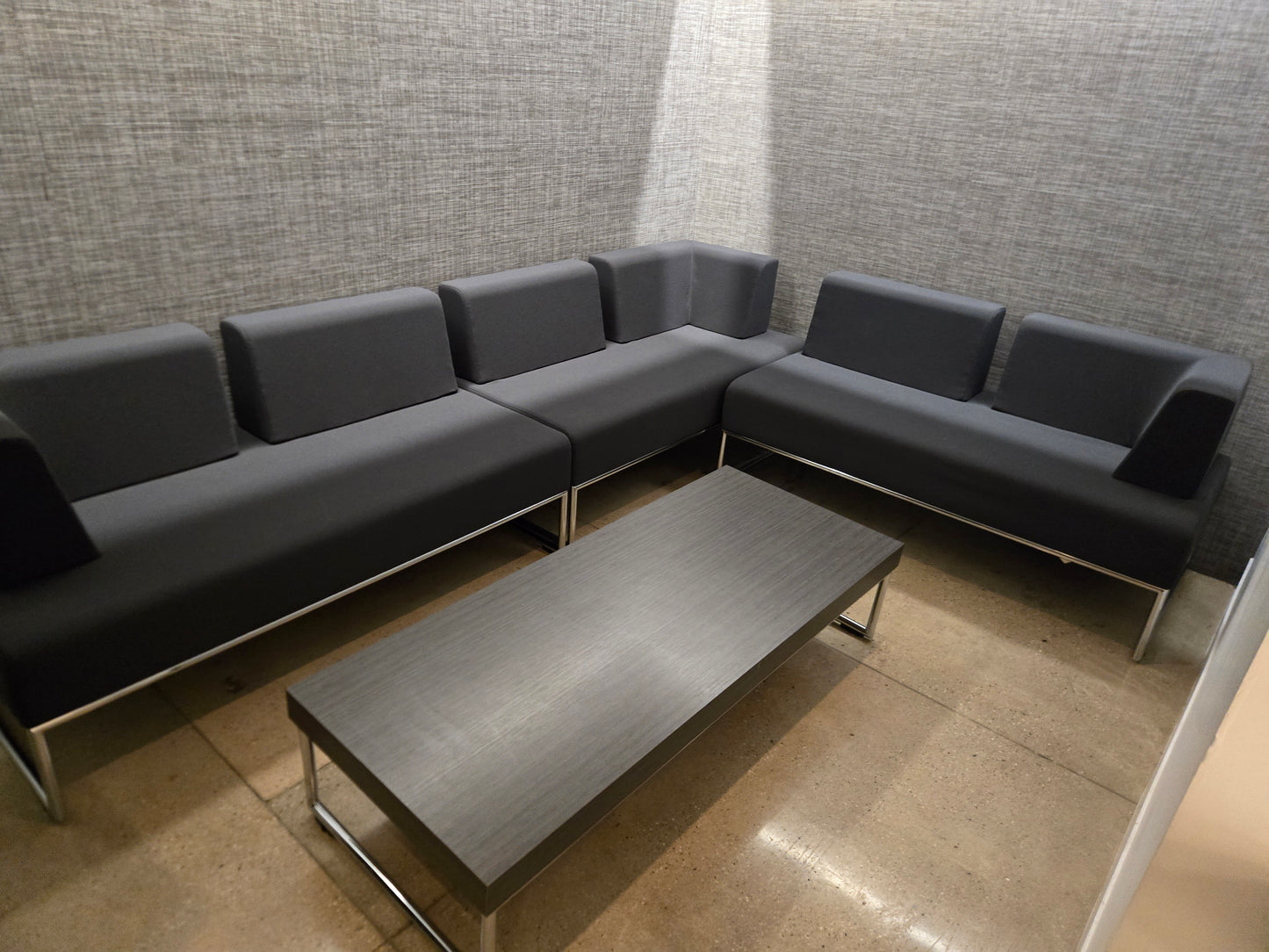 Allermuir Pause Modular Set of 3 58-in Sofas + 1 Coffee Table