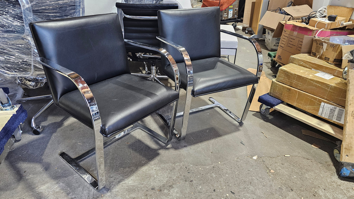 Gordon International BRNO Chair in Black Eco-Leather - A Pair