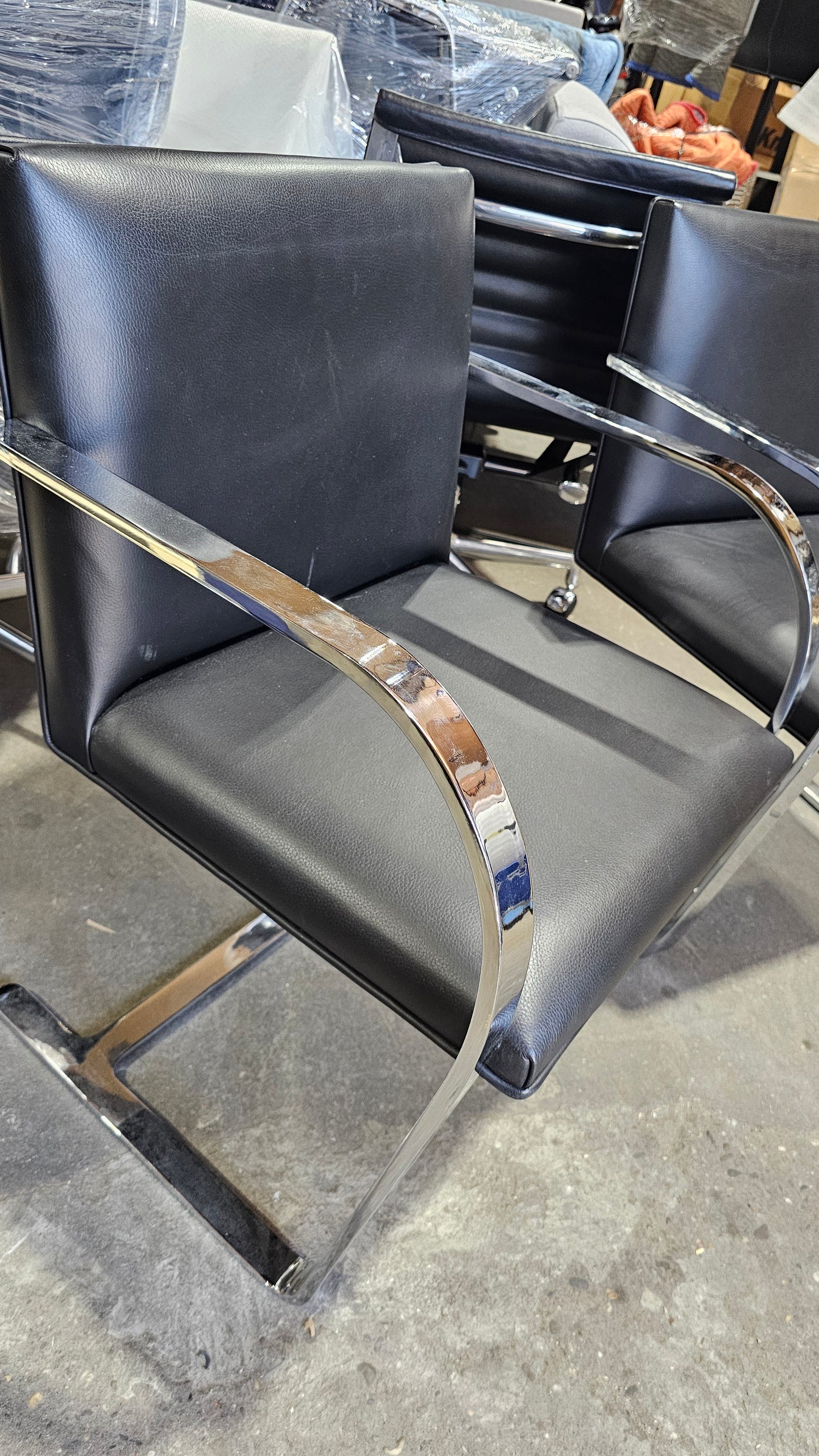 Gordon International BRNO Chair in Black Eco-Leather - A Pair