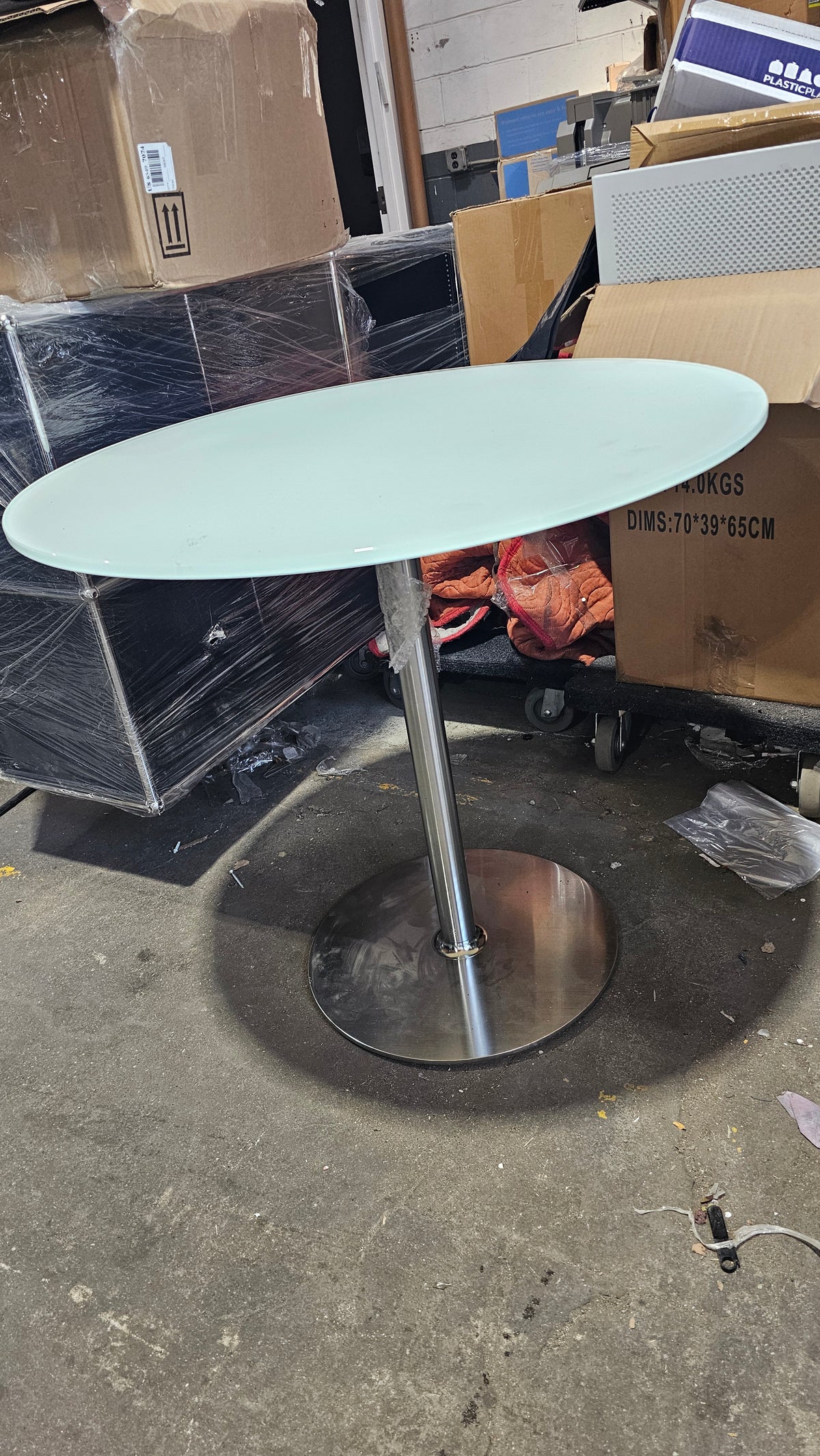 Walter Knoll Lox 34-in Round Glass Top Dining Table