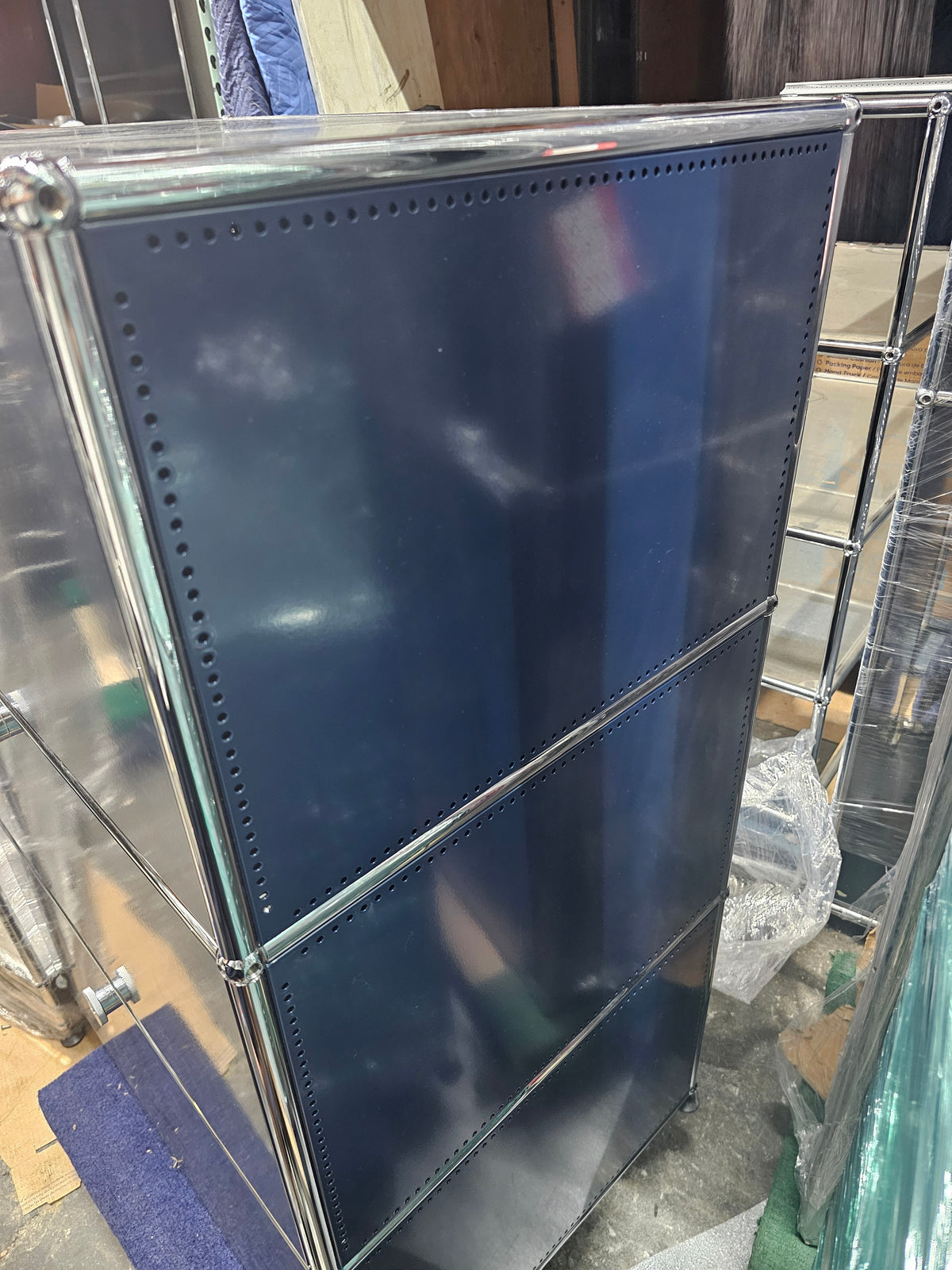 USM Haller Cabinet 1x3 with 3 Drawers in Steel Blue