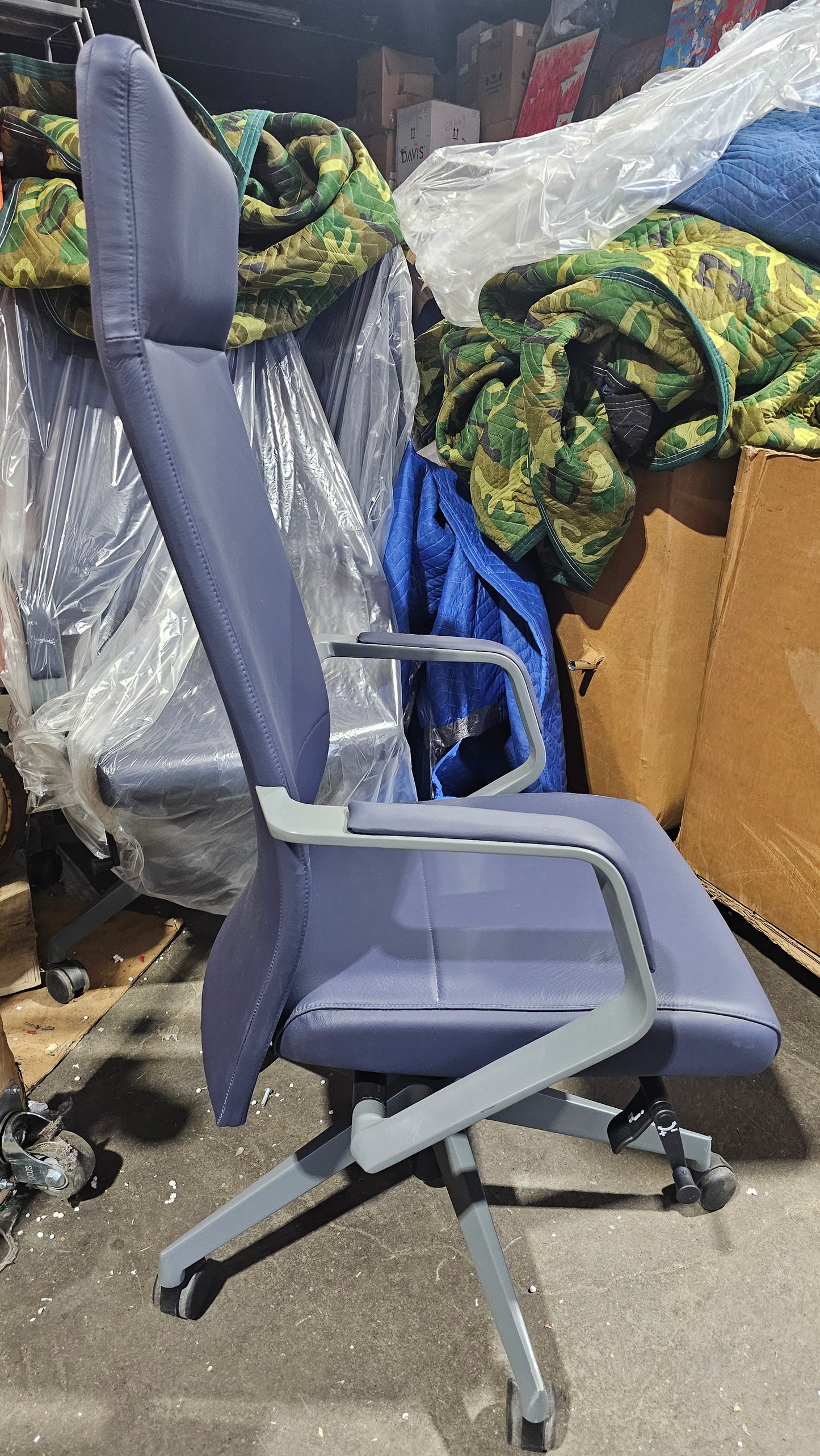 OFS Pur Executive / Conference Chair in Blue Eco-Leather