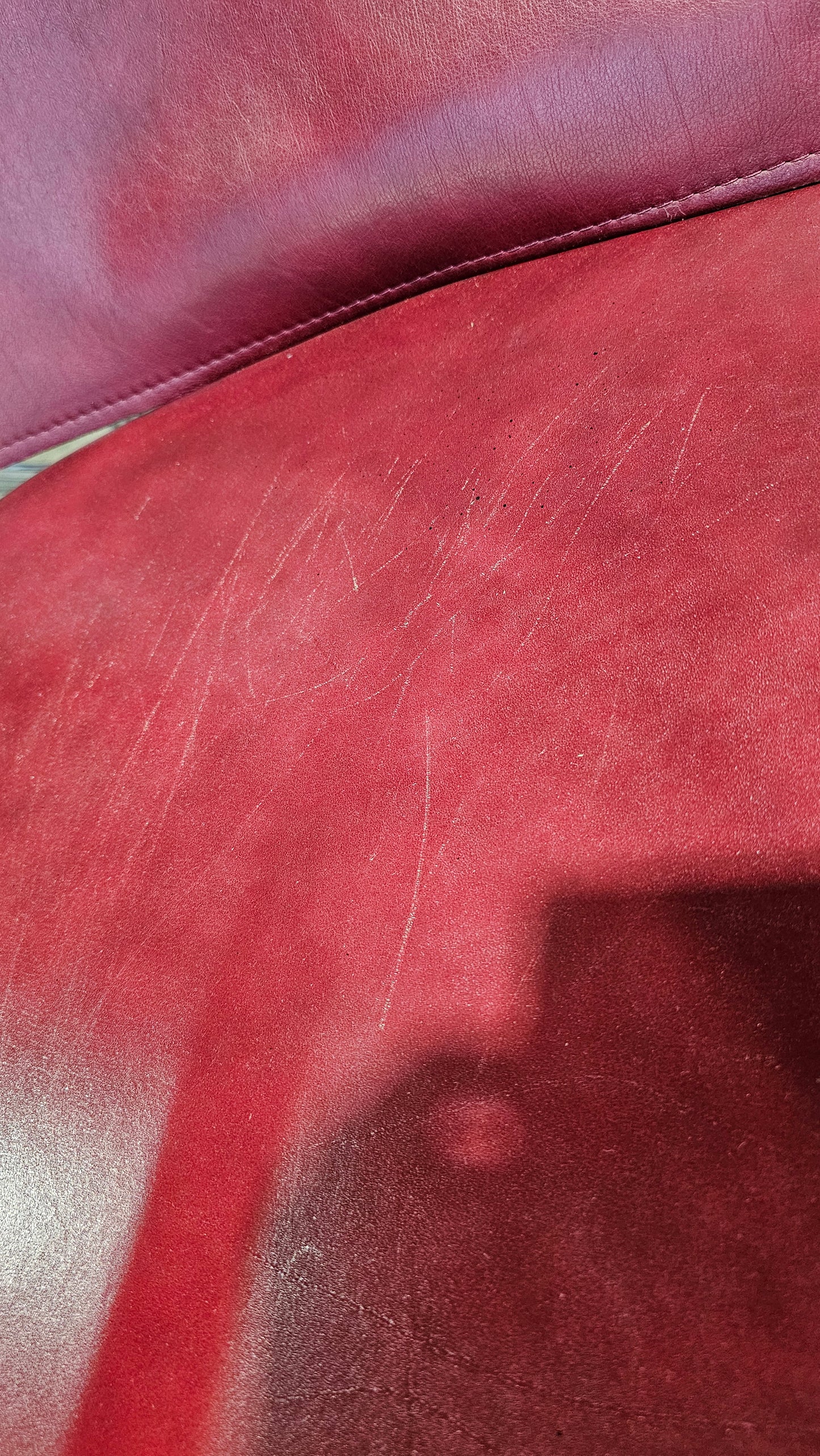 Menu Afteroom Lounge Chair in Red Leather with Black Steel Frame