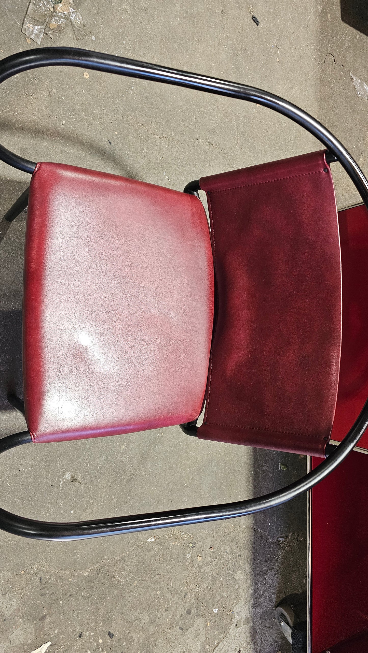 Menu Afteroom Lounge Chair in Red Leather with Black Steel Frame