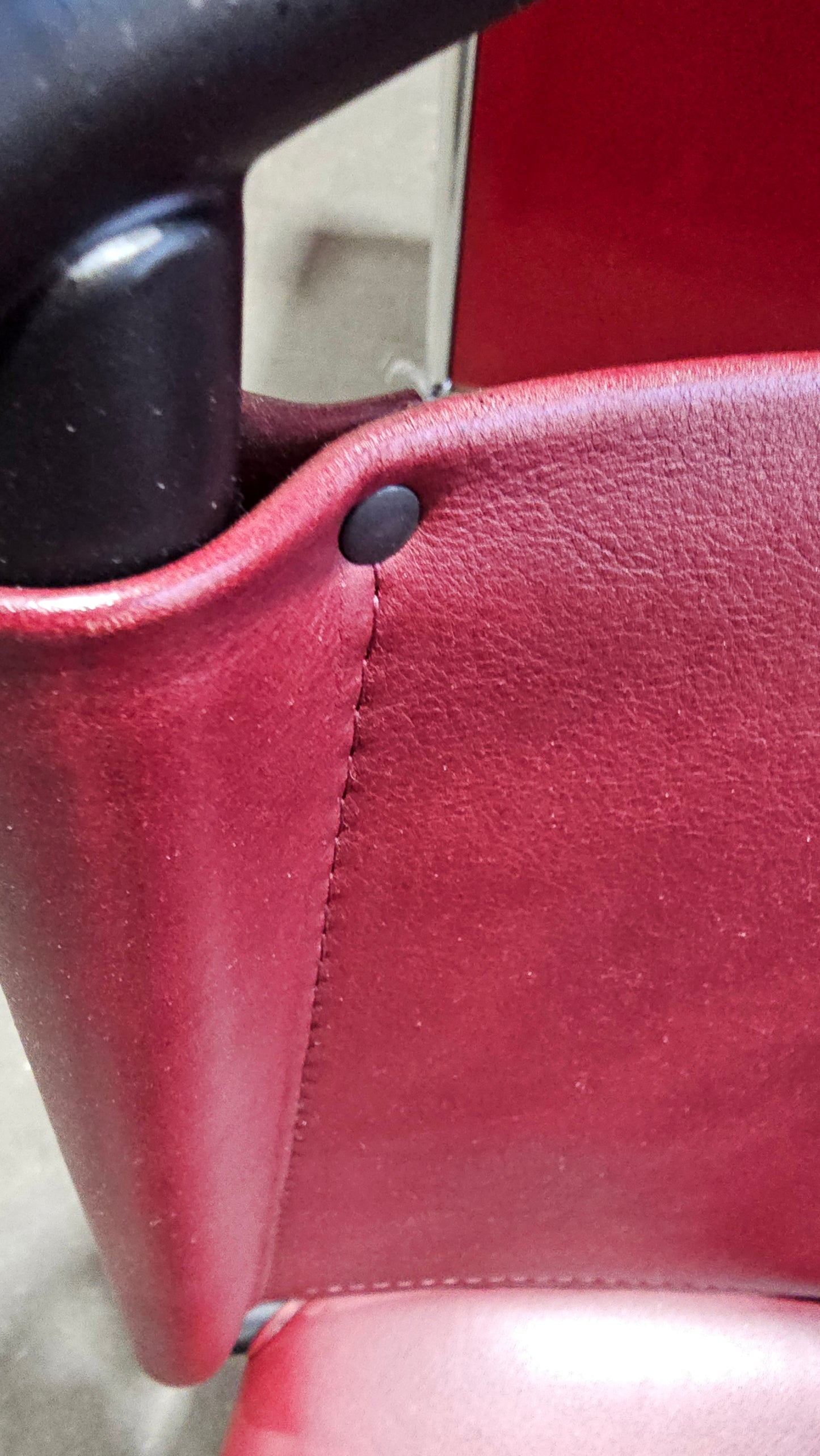 Menu Afteroom Lounge Chair in Red Leather with Black Steel Frame