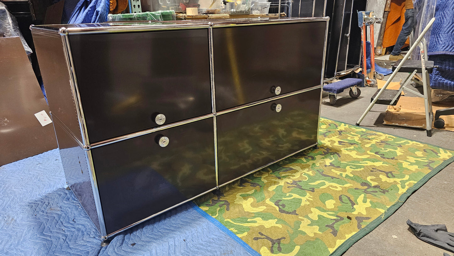 USM Haller Cabinet / Console 2x2 with 2 Doors and 2 Drawers + Insert in Brown
