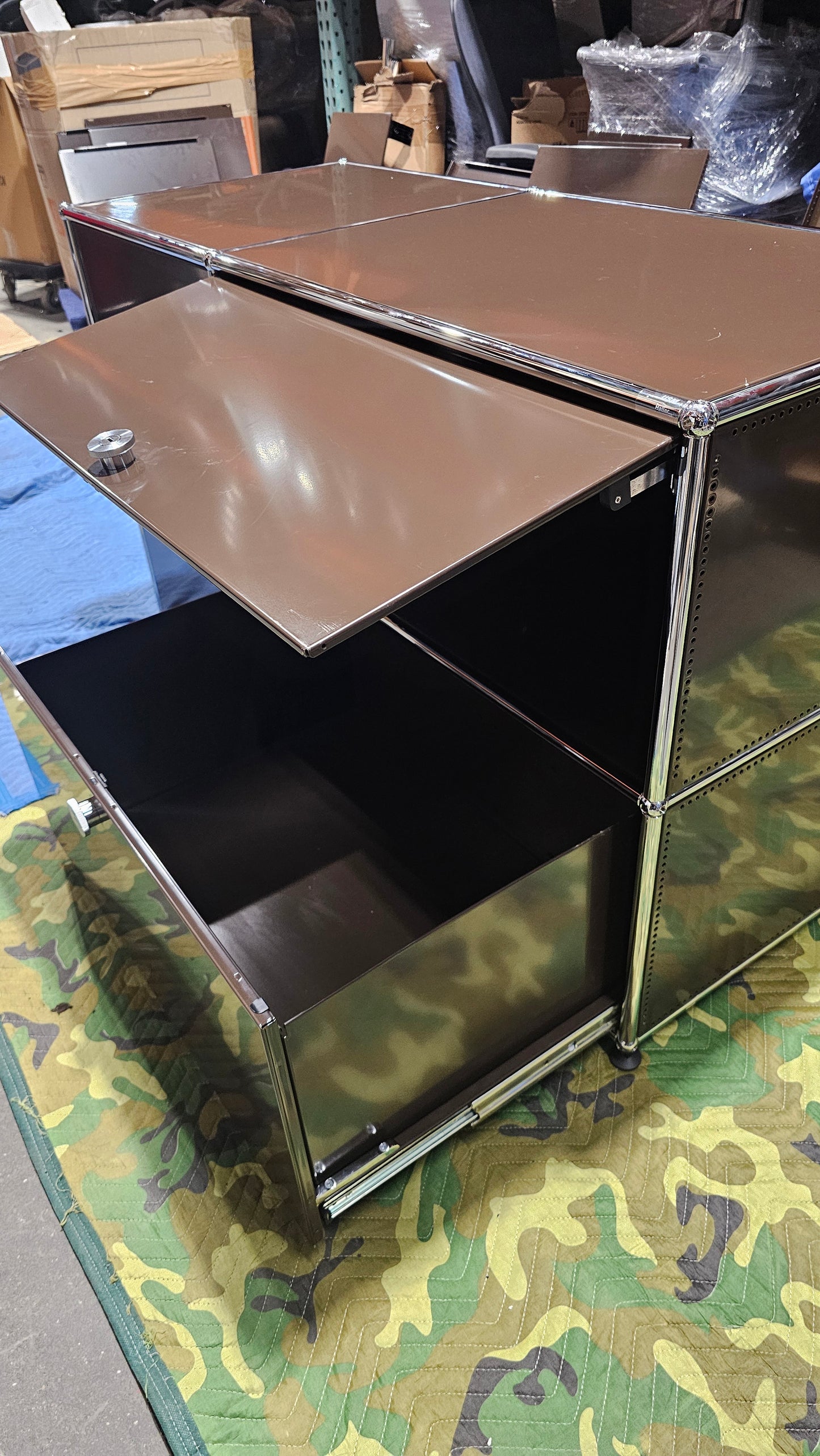 USM Haller Cabinet / Console 2x2 with 2 Doors and 2 Drawers + Insert in Brown