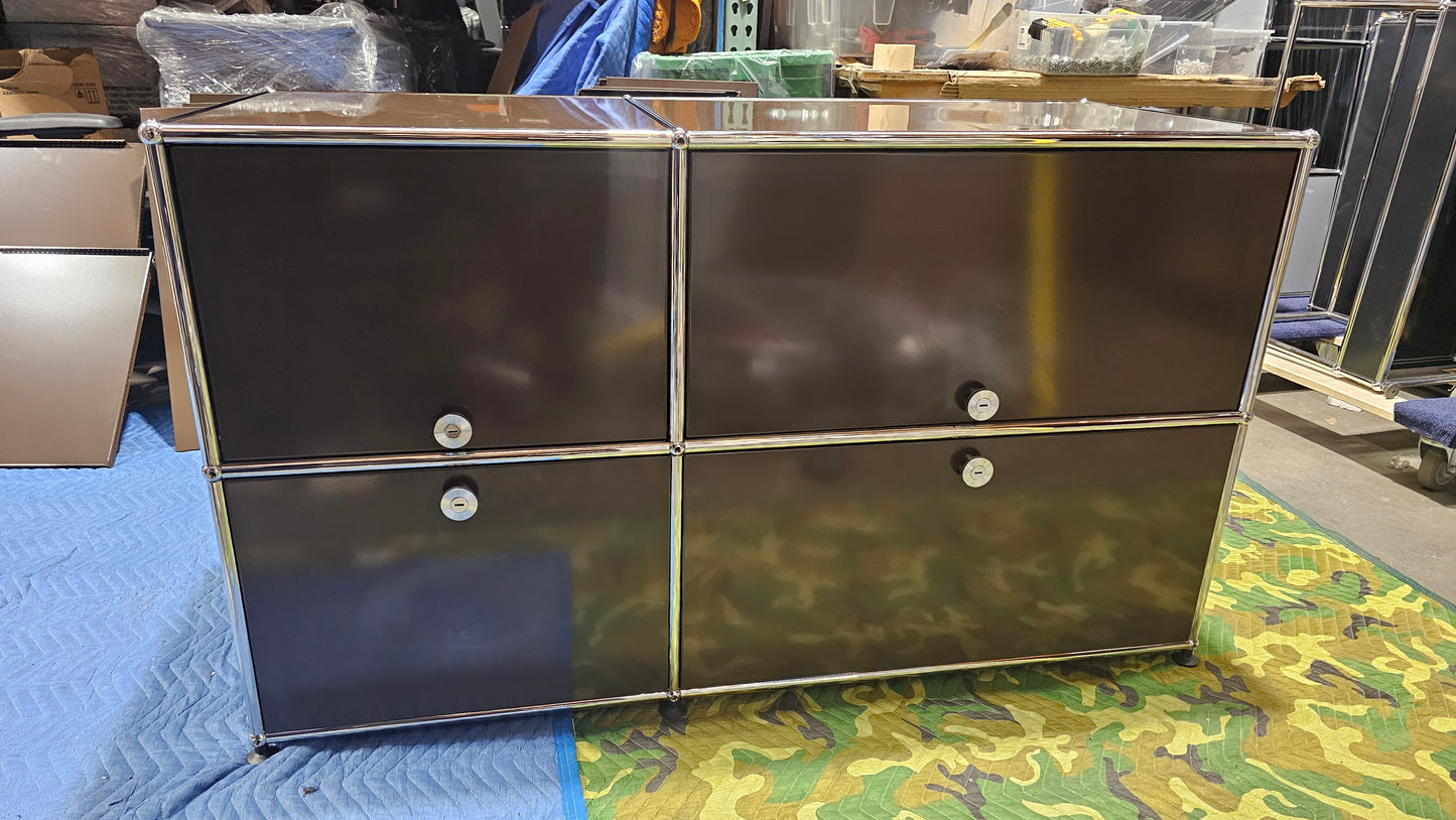 USM Haller Cabinet / Console 2x2 with 2 Doors and 2 Drawers + Insert in Brown