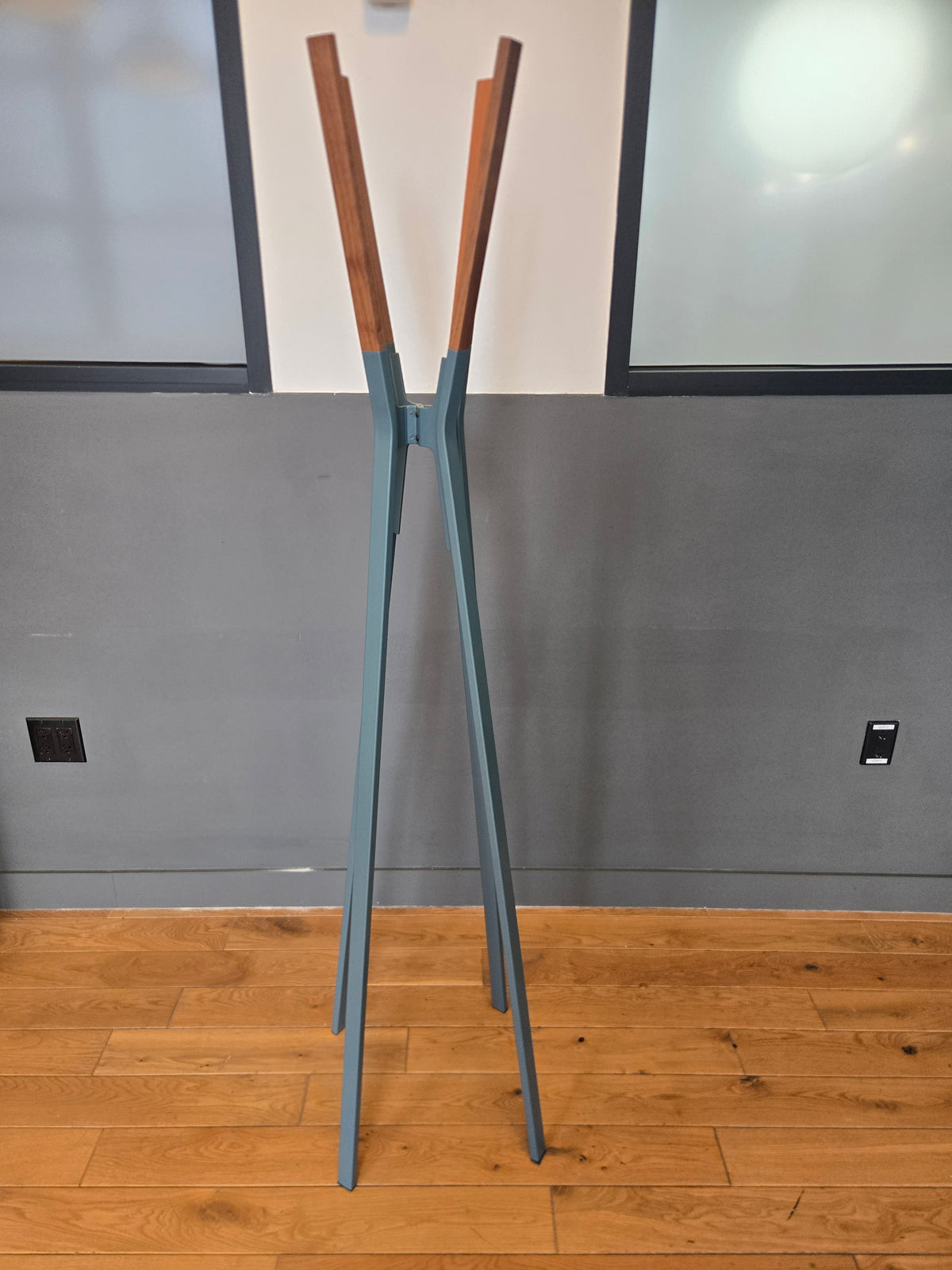 Blu Dot Splash Coat Rack in Blue and Walnut