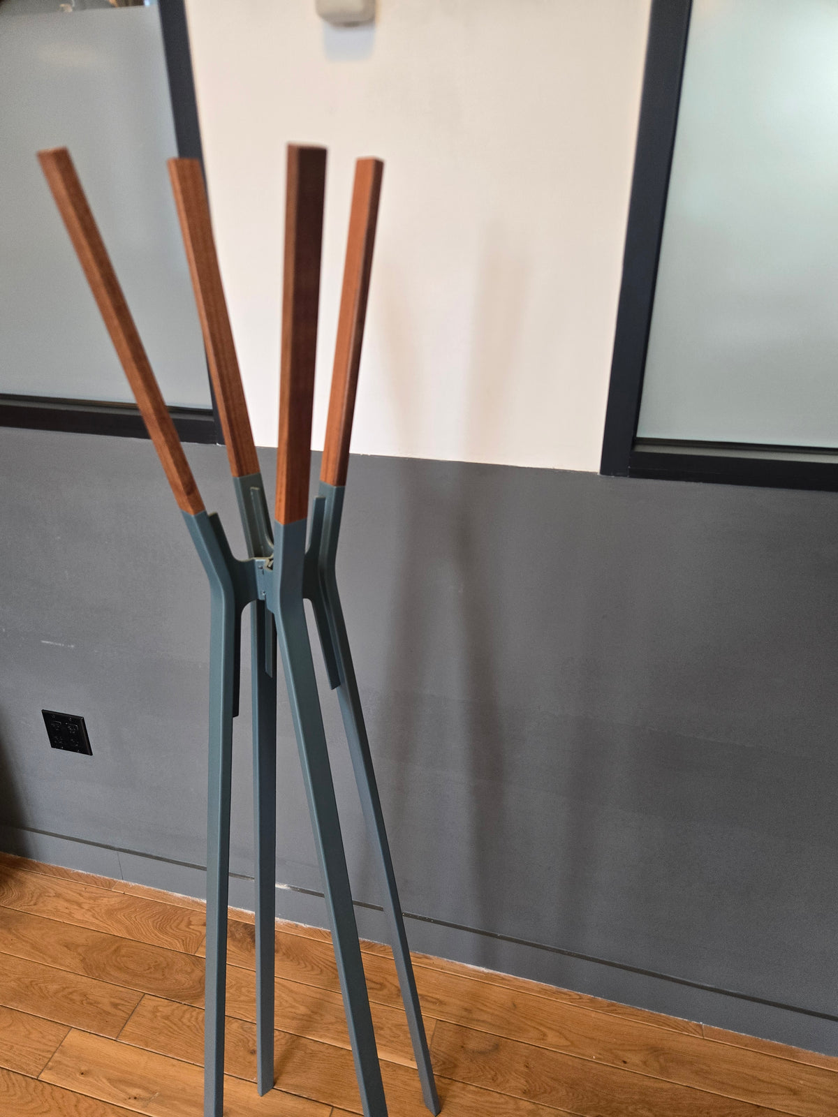 Blu Dot Splash Coat Rack in Blue and Walnut