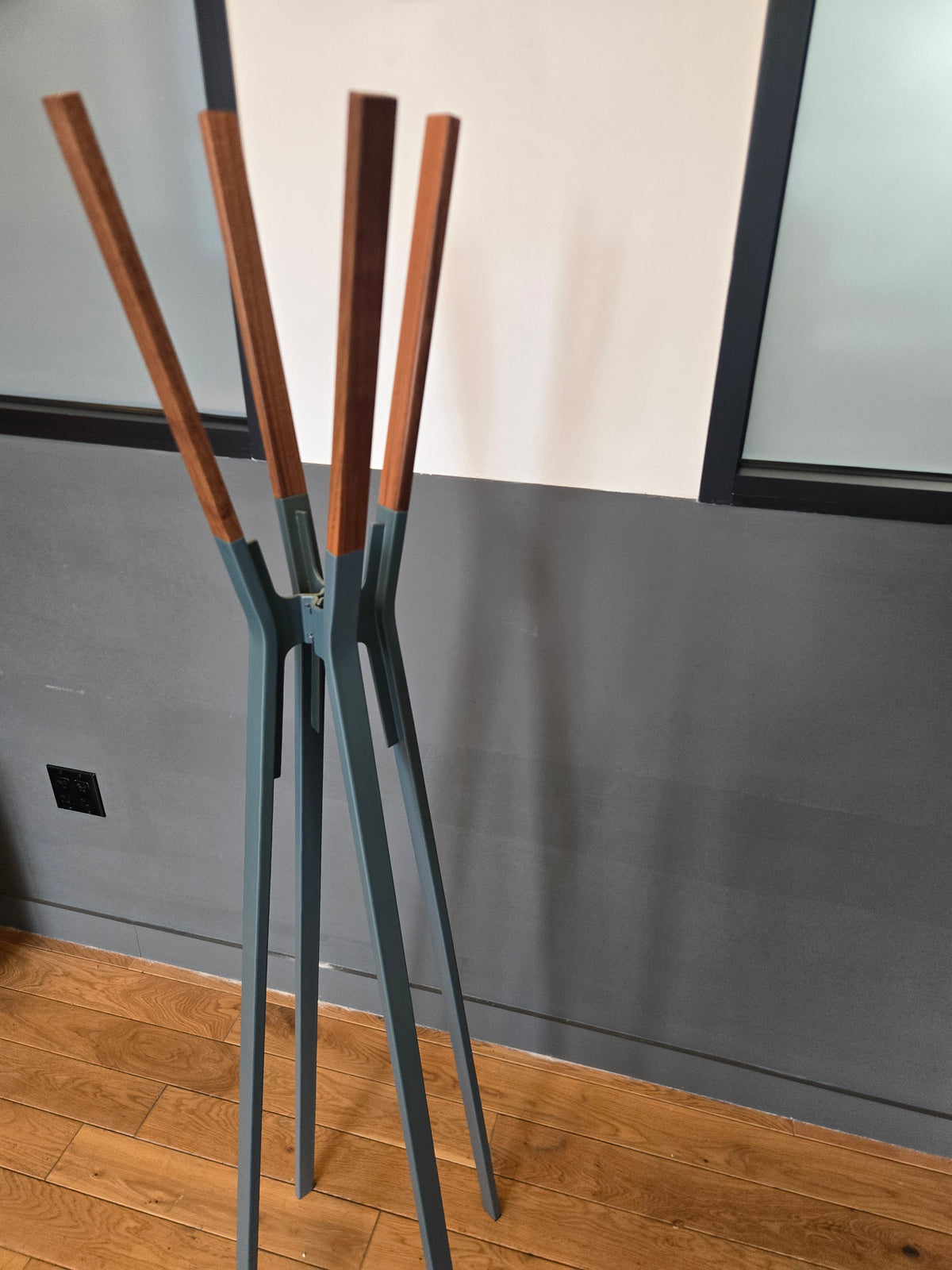 Blu Dot Splash Coat Rack in Blue and Walnut