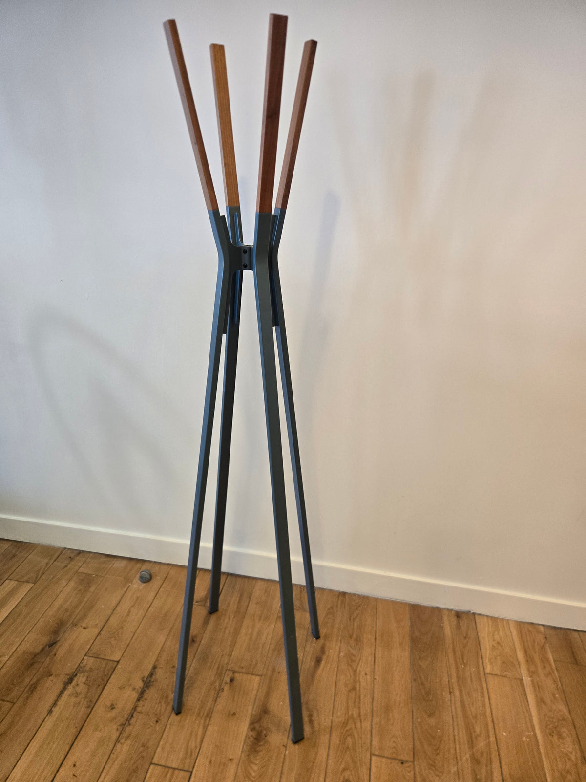 Blu Dot Splash Coat Rack in Blue and Walnut