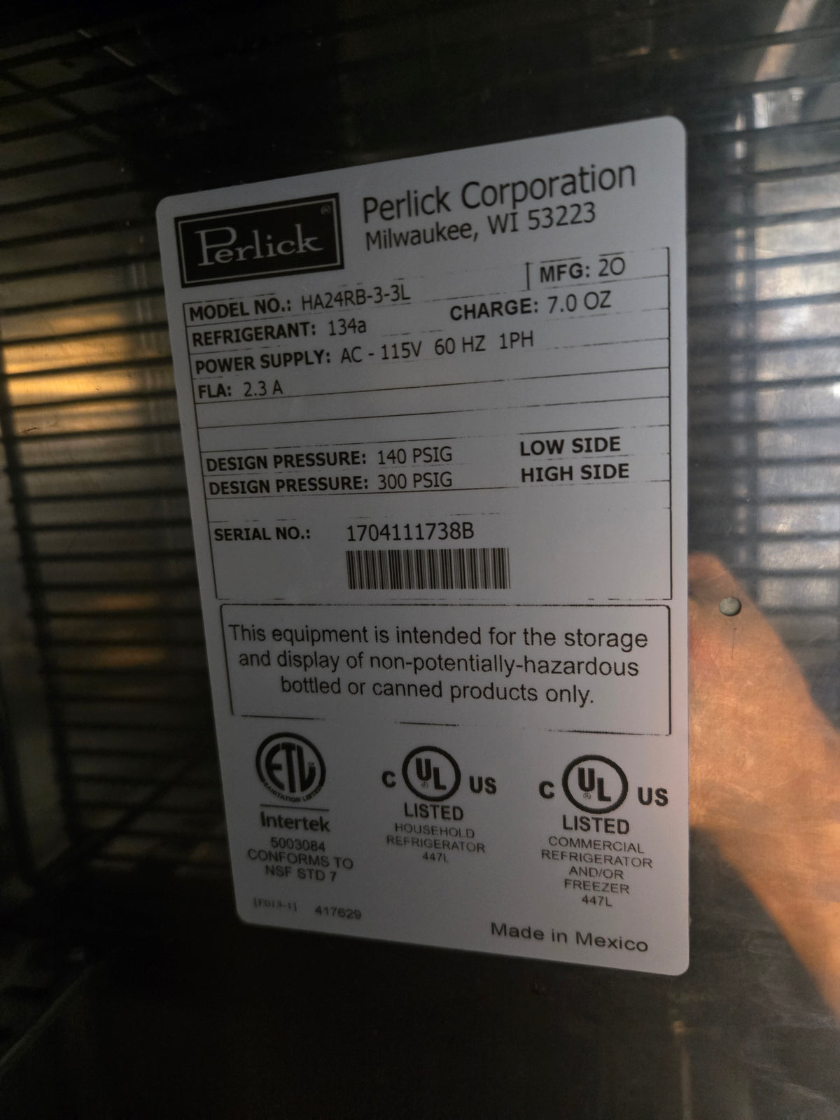 Perlick HP24RS-3-3R Refrigerator with Right-Hinged Door
