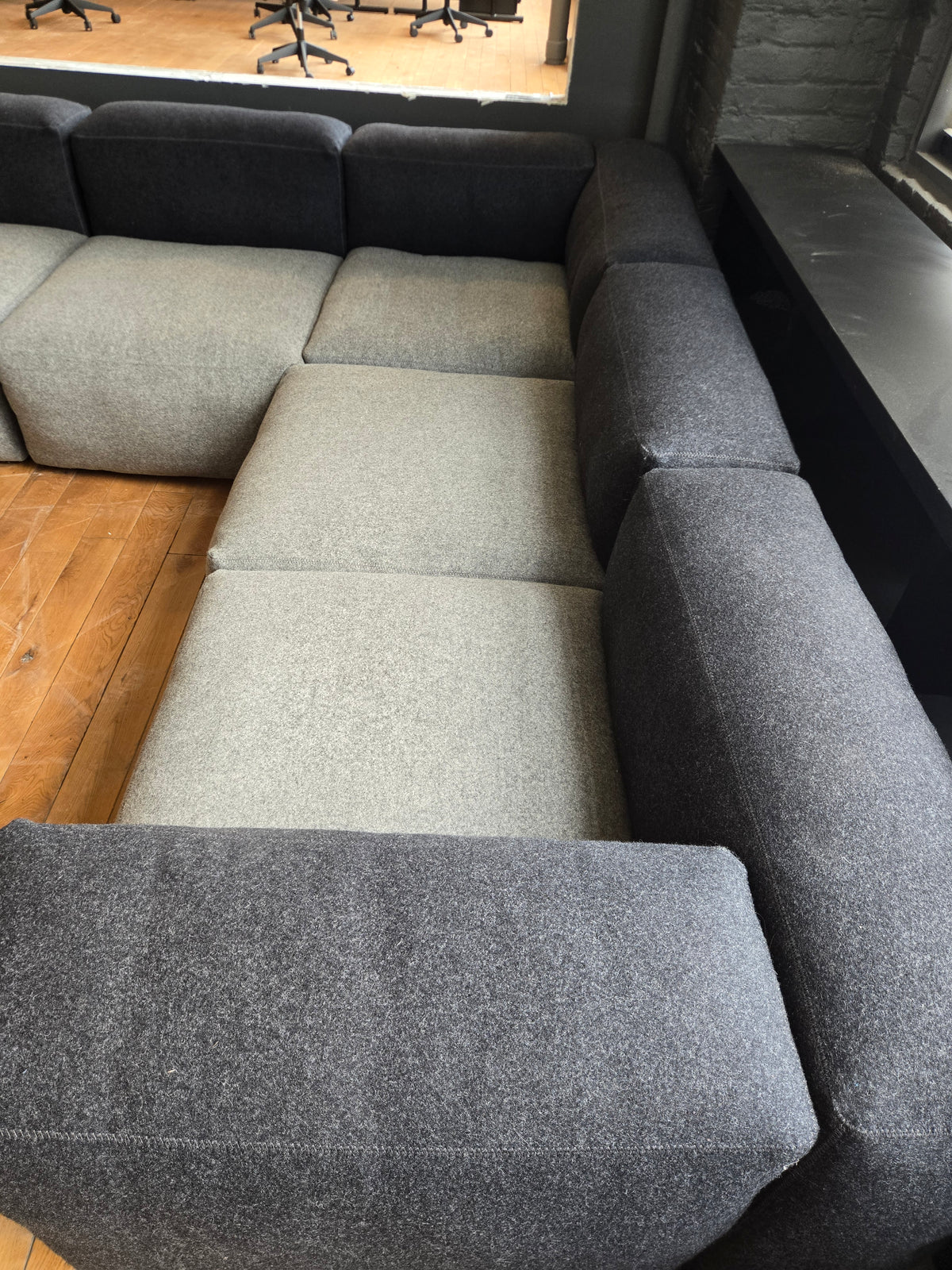 HAY Mags Soft 5-Piece L-Shape Sofa in Dark and Light Grey