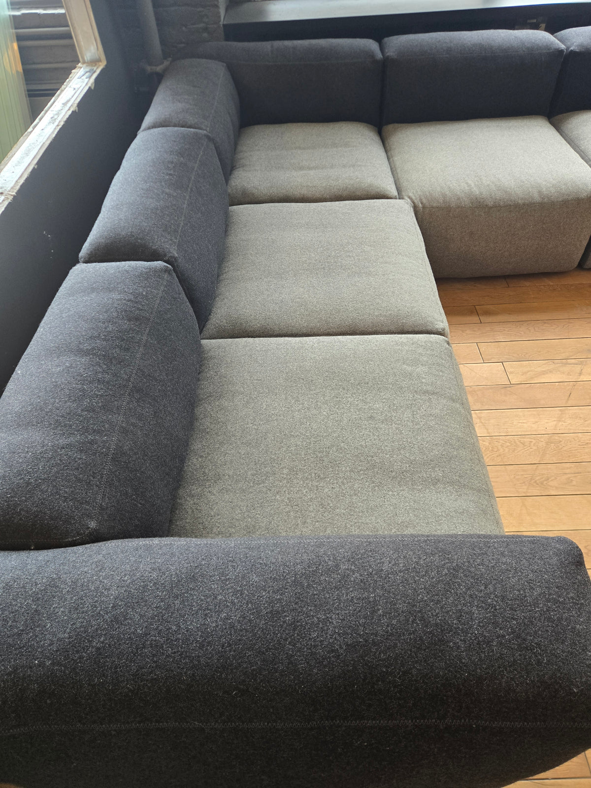 HAY Mags Soft 5-Piece L-Shape Sofa in Dark and Light Grey