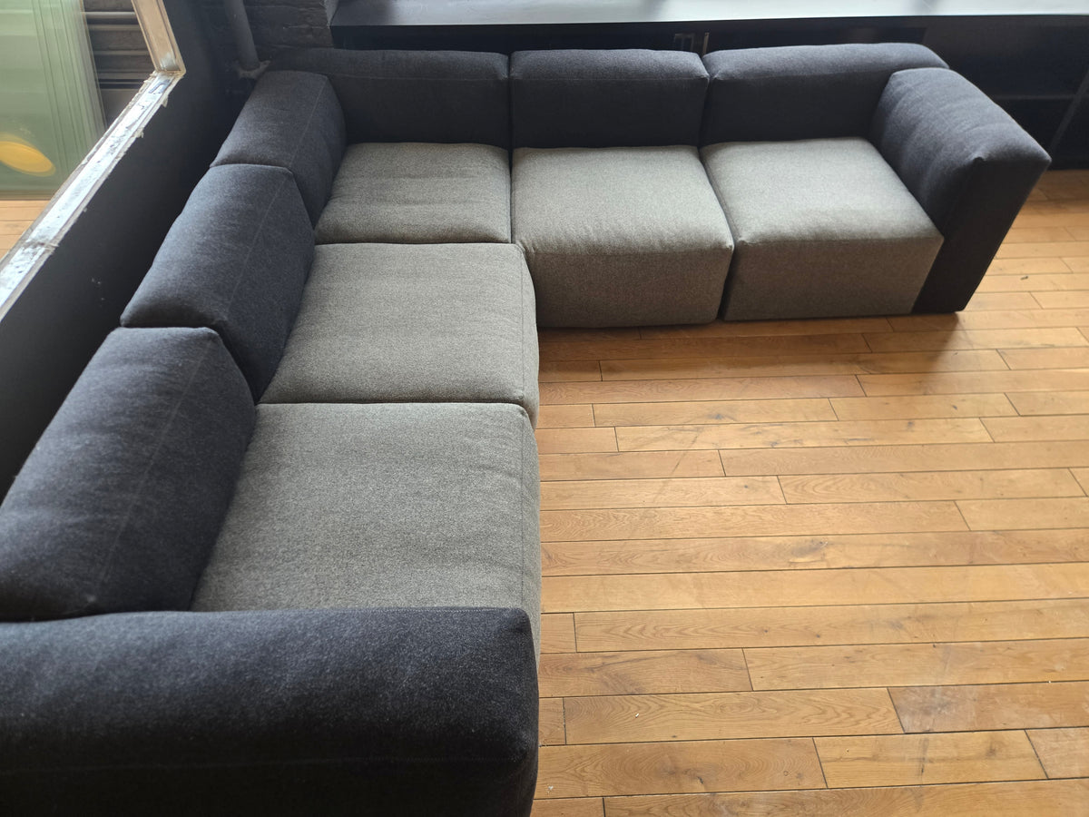 HAY Mags Soft 5-Piece L-Shape Sofa in Dark and Light Grey